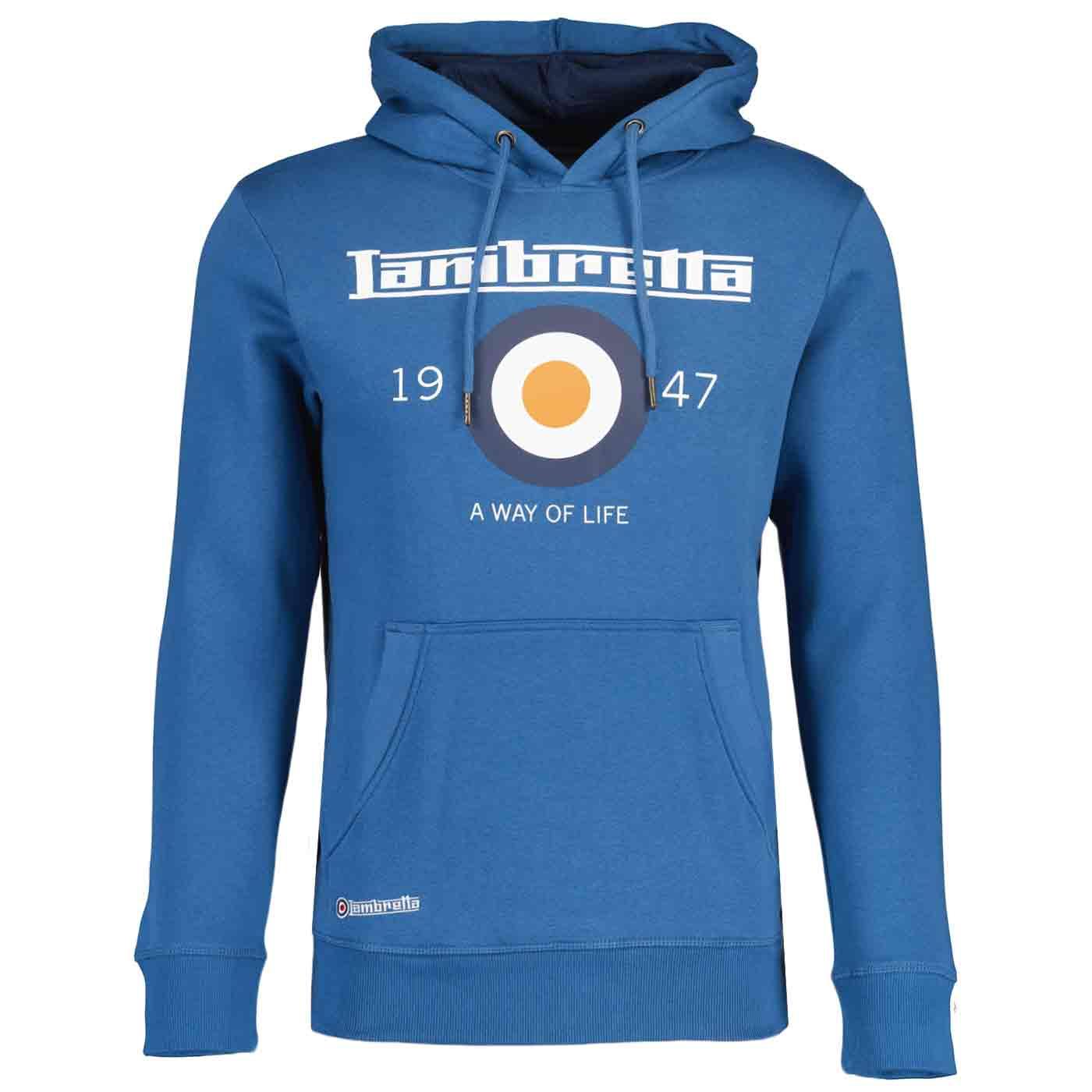 Lambretta Men's Retro Mod Target Hoodie Dark Blue