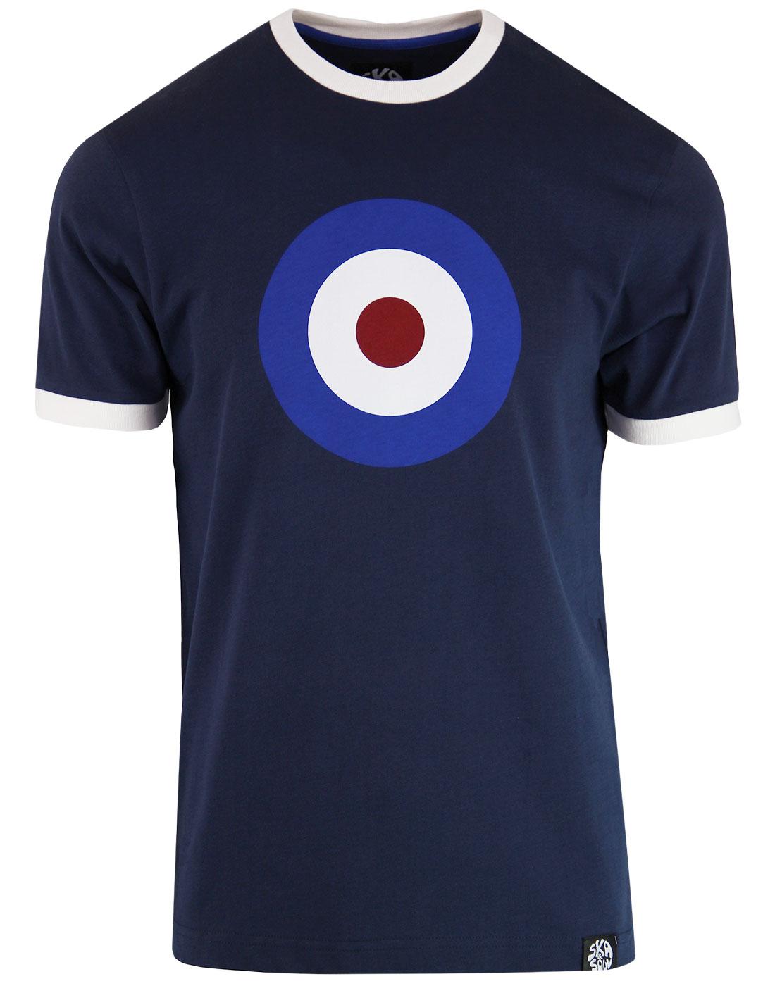 SKA & SOUL Men's 1960s Mod Target Ringer T-shirt N