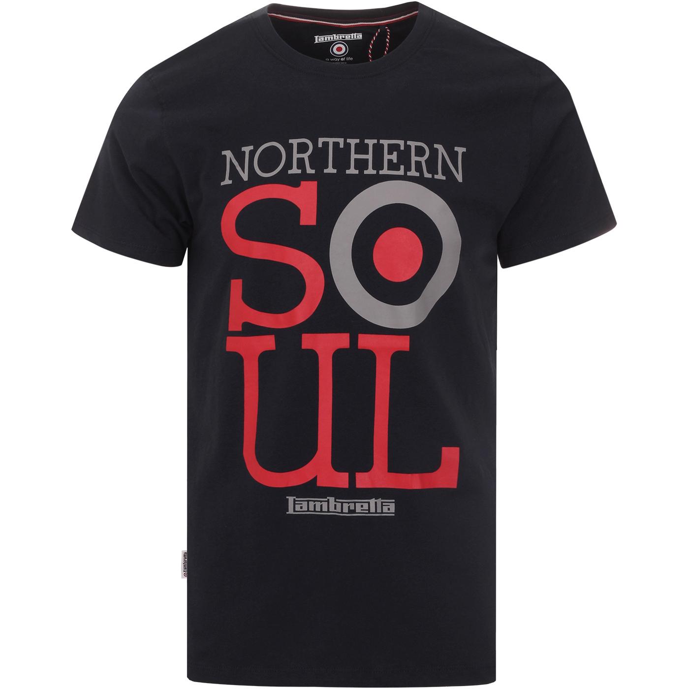 LAMBRETTA Northern Soul Logo Mod T-Shirt NAVY