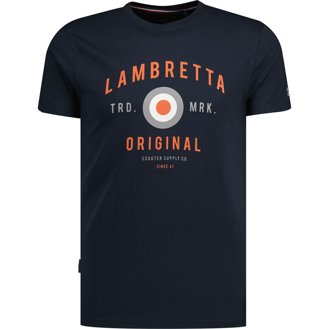 LAMBRETTA Retro 60s Mod Original T-Shirt in Navy 