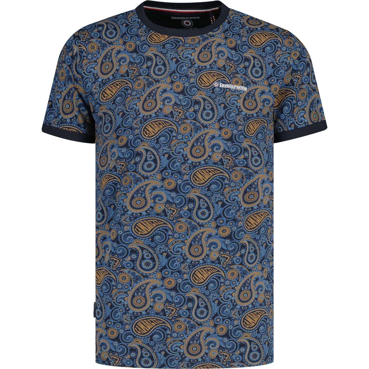 Lambretta Clothing Retro 60s Paisley Ringer Tee N