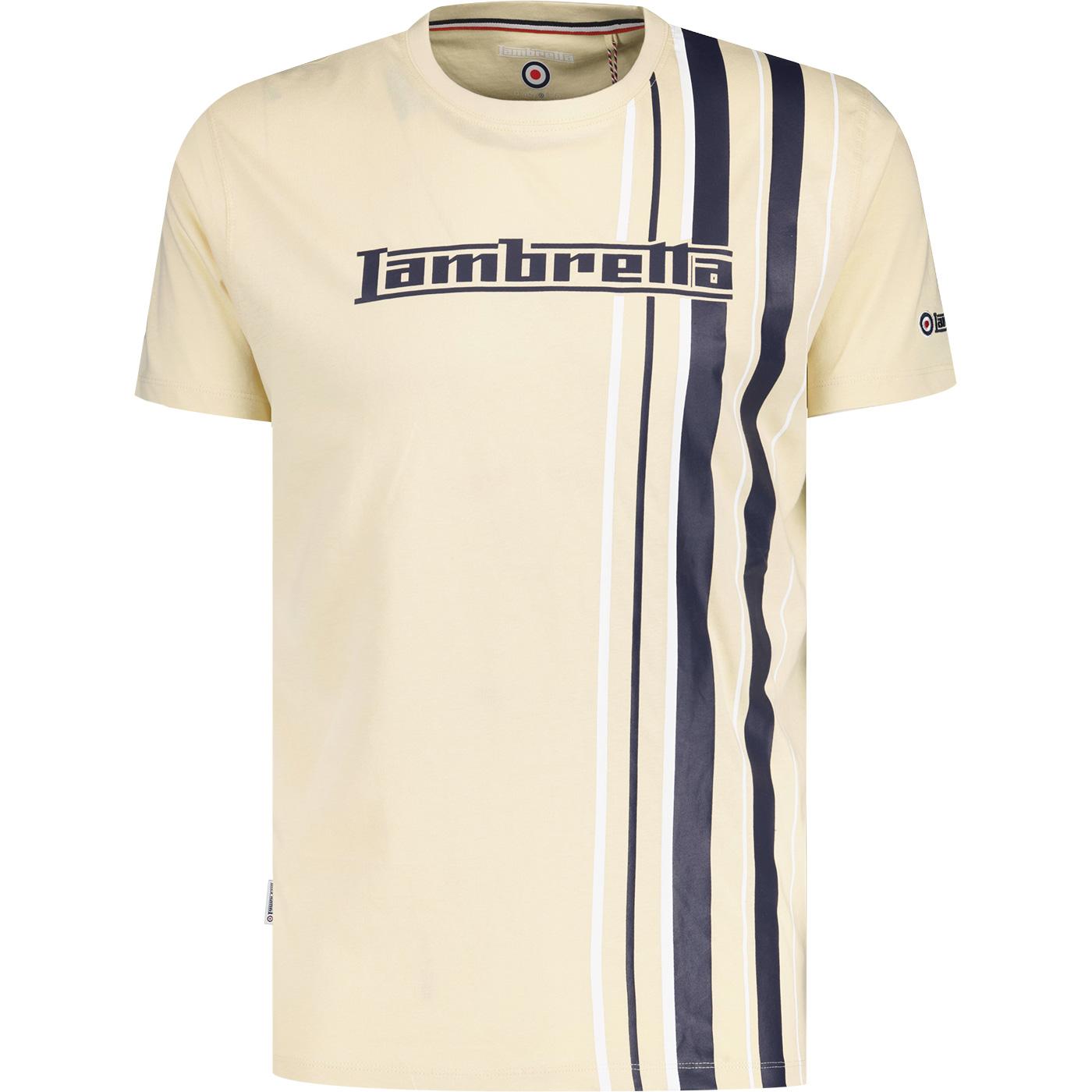 Lambretta Retro Racing Stripe Mod Crew T-shirt WA