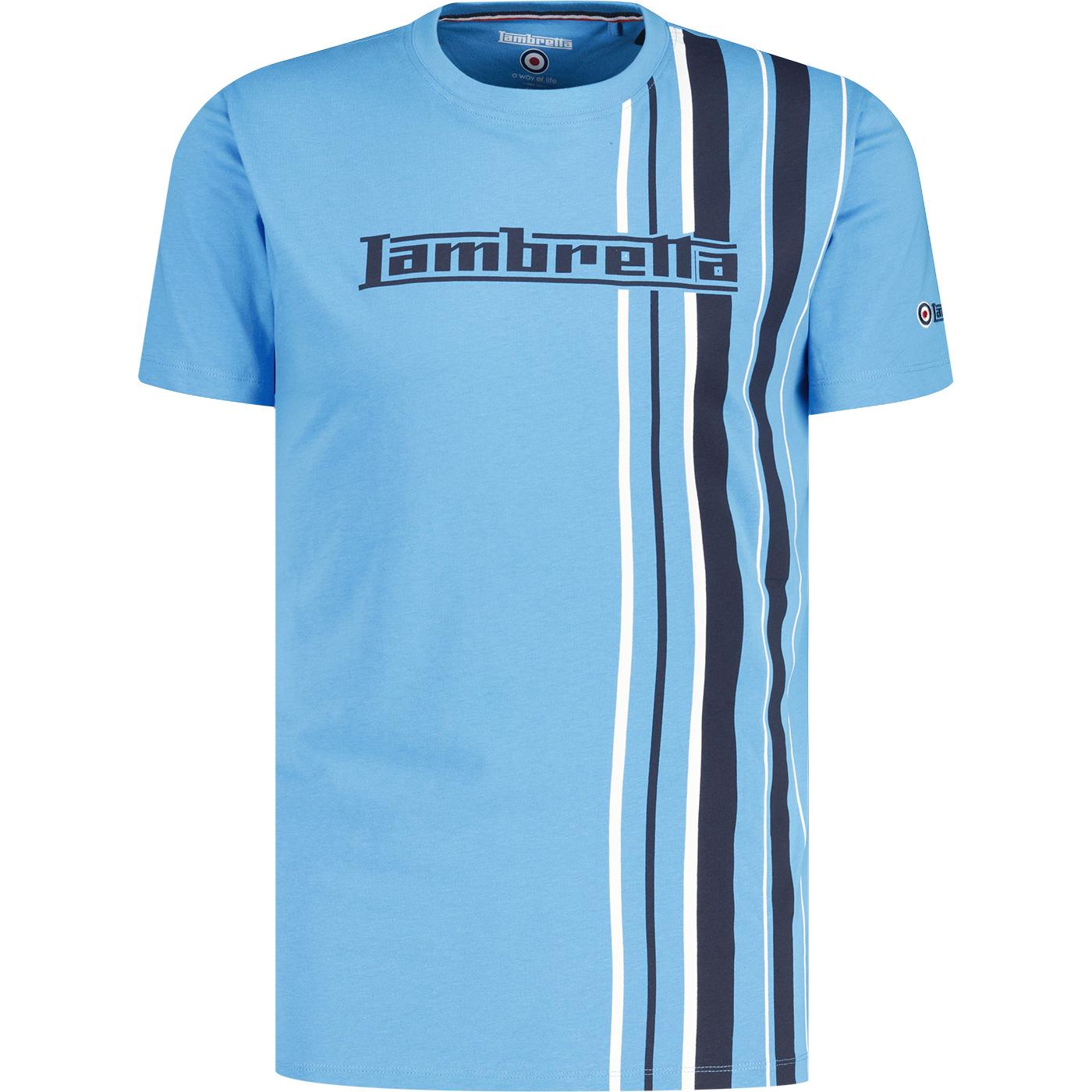 Lambretta Retro Racing Stripe Mod Crew T-shirt AB