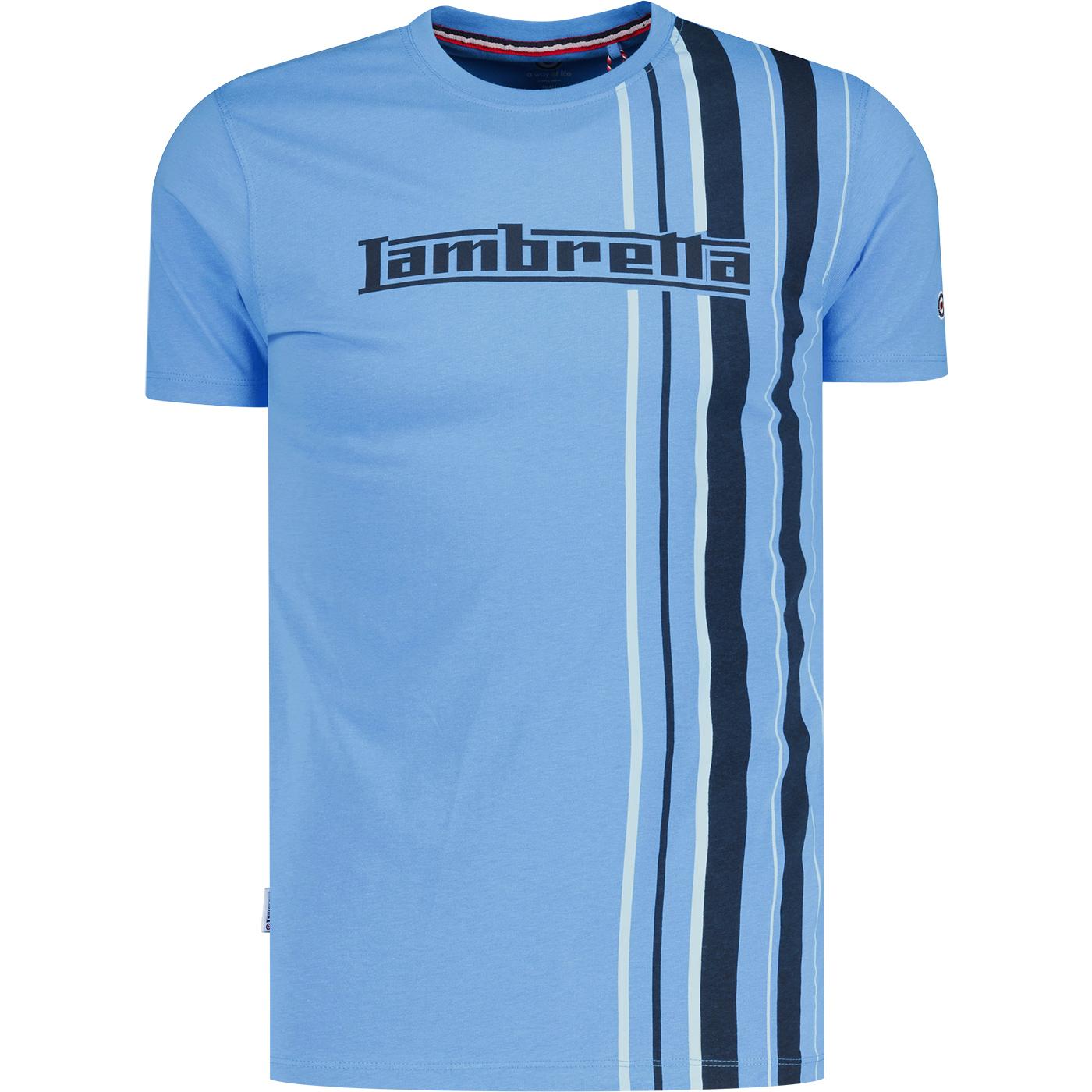 Lambretta Retro Racing Stripe Mod Crew T-shirt A/B