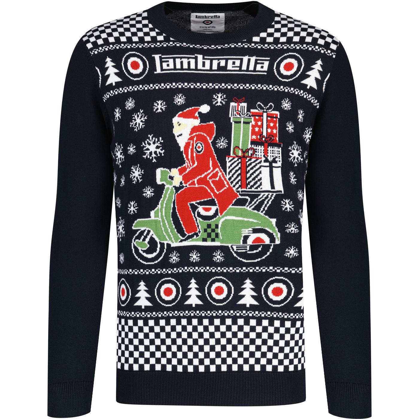 Lambretta Men's Santa Scooter Christmas Jumper N