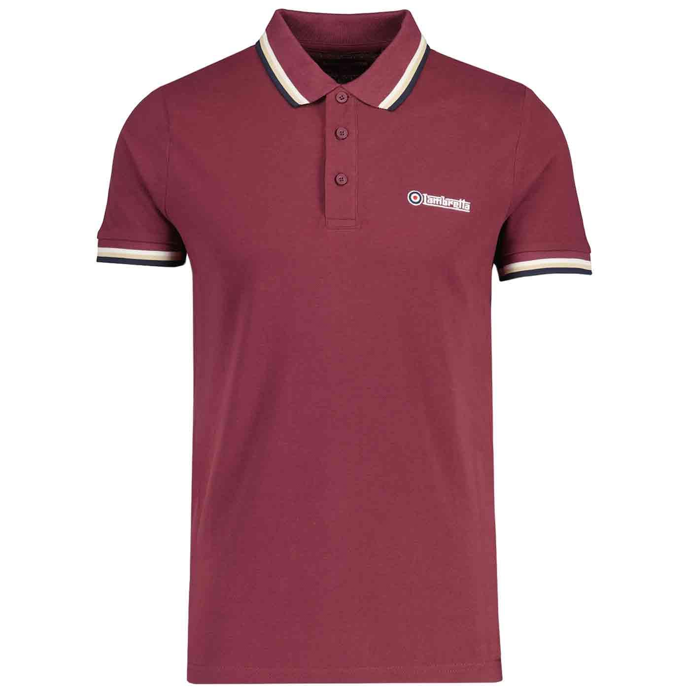 Lambretta Retro Mod Triple Tipped Pique Polo Shirt