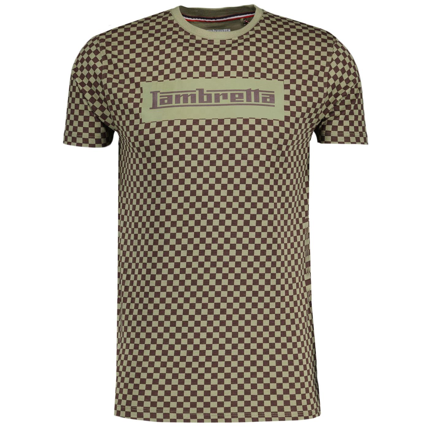 Lambretta Two Tone Retro Chequerboard T-shirt LG/J