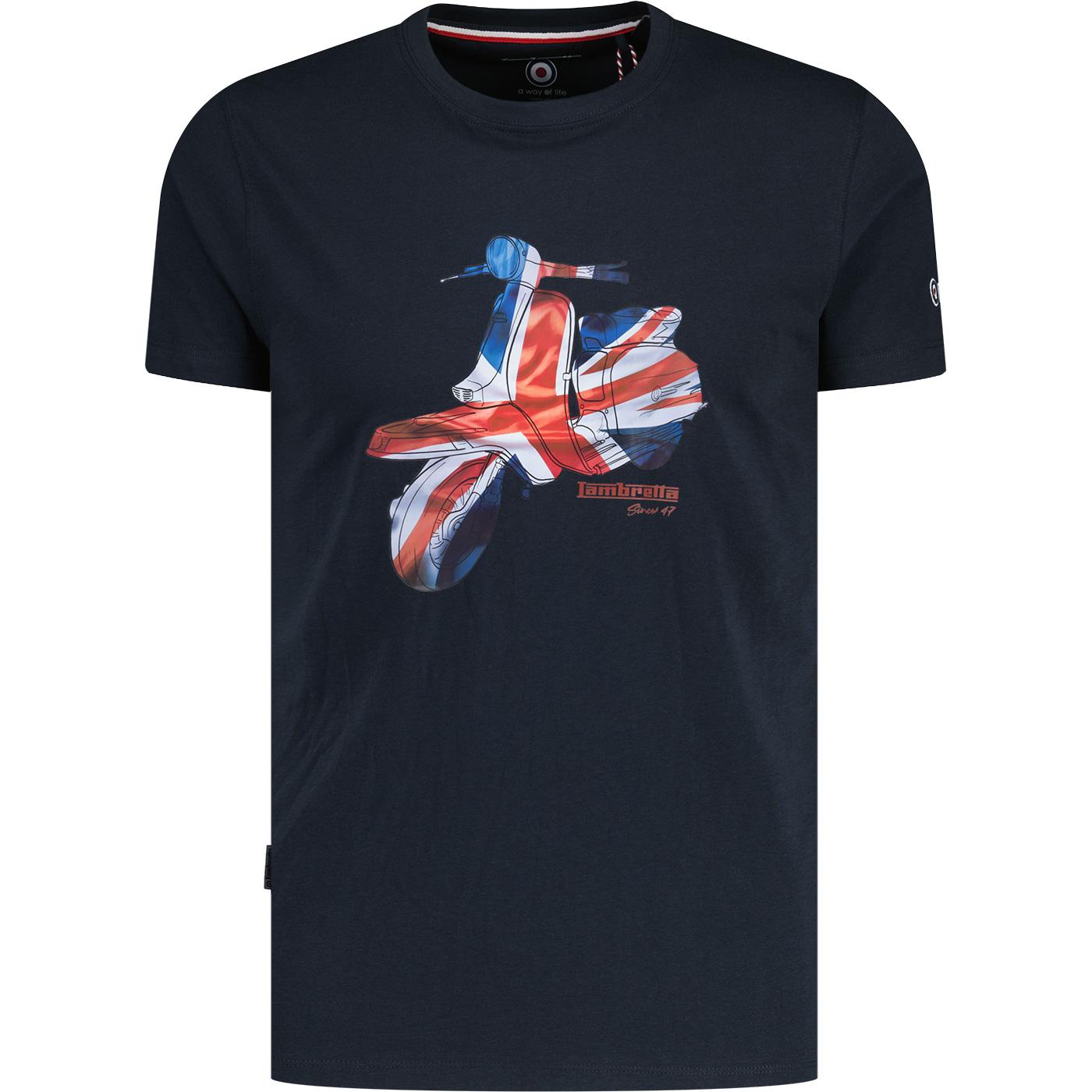 Lambretta Retro 60s Union Jack Scooter T-shirt N