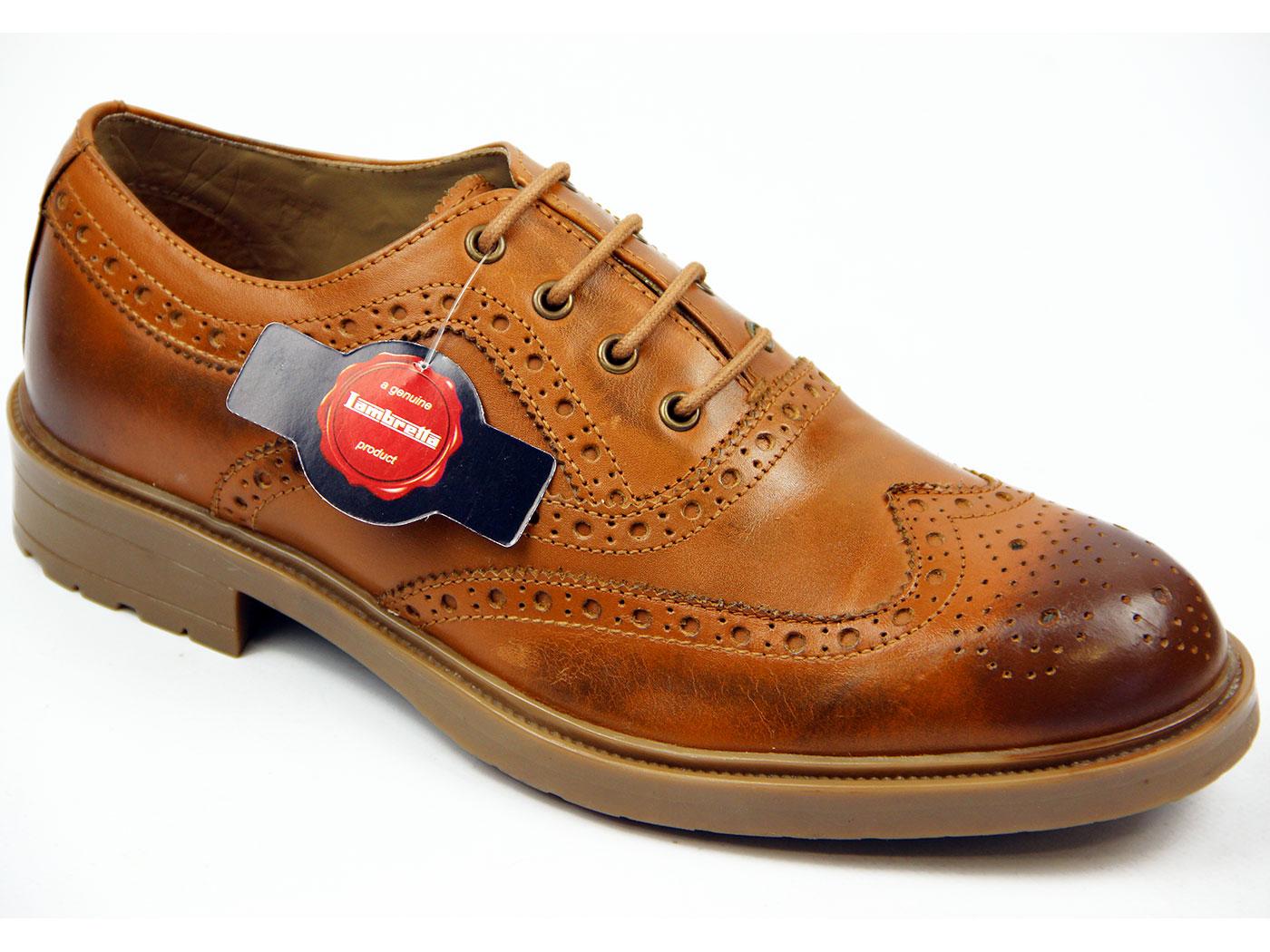 Jack LAMBRETTA Retro Mod Classic Brogue Shoes (T)