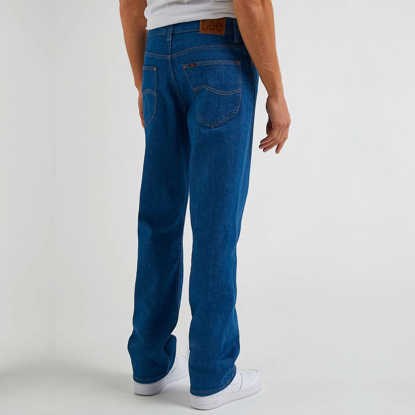 Lee 70s Bootcut retro low stretch Denim Jeans in Rinse mid blue