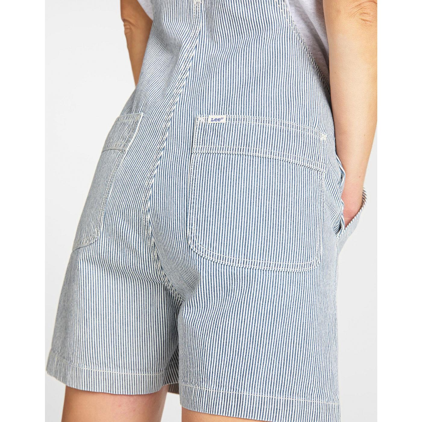 LEE JEANS Women's Retro 70s Indie Pinstripe Bib Shorts