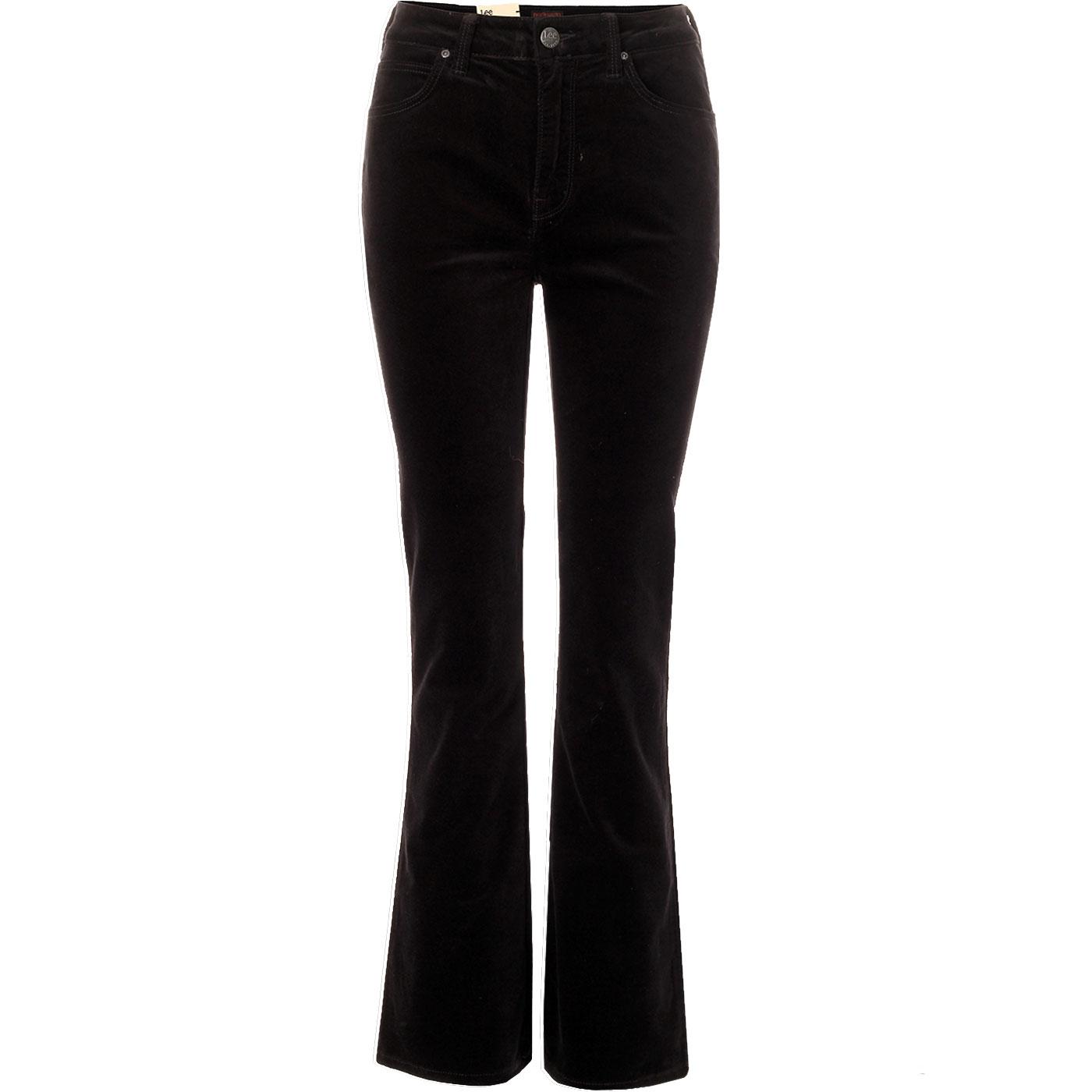 LEE JEANS Breese Womens Velvet Boot Cut Jeans in Black