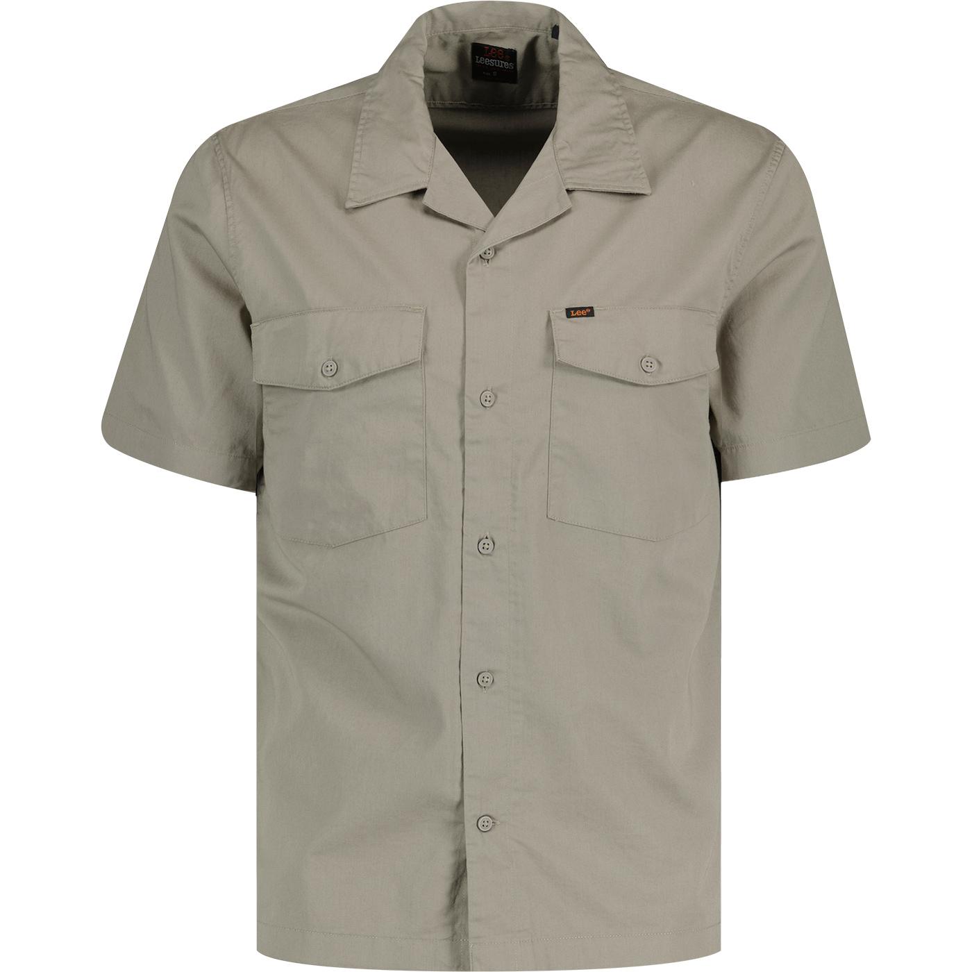 Chetopa Lee Retro Cotton Twill Shirt (Mushroom)