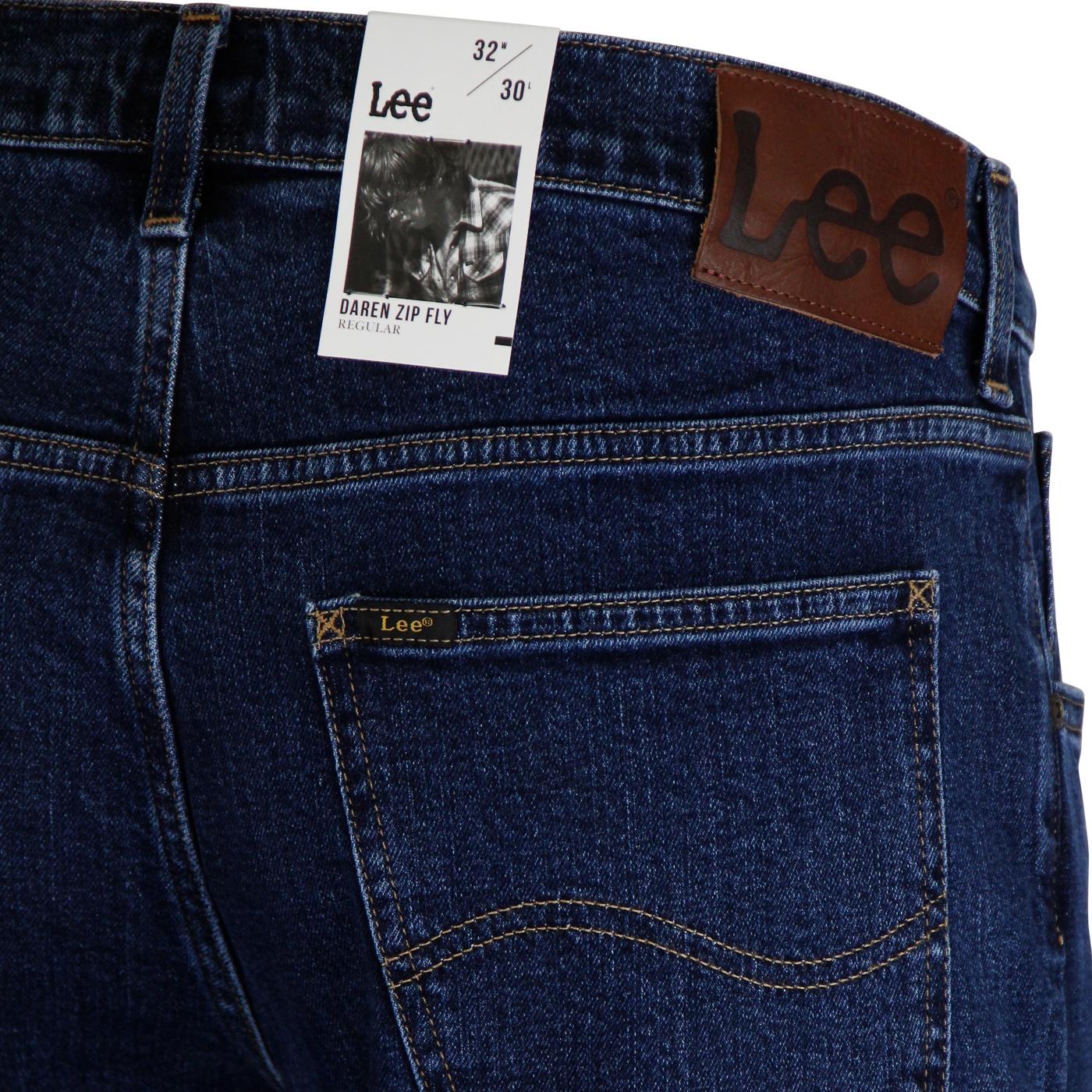 Daren LEE Retro Mod Regular Slim Denim Jeans in Dark Stone