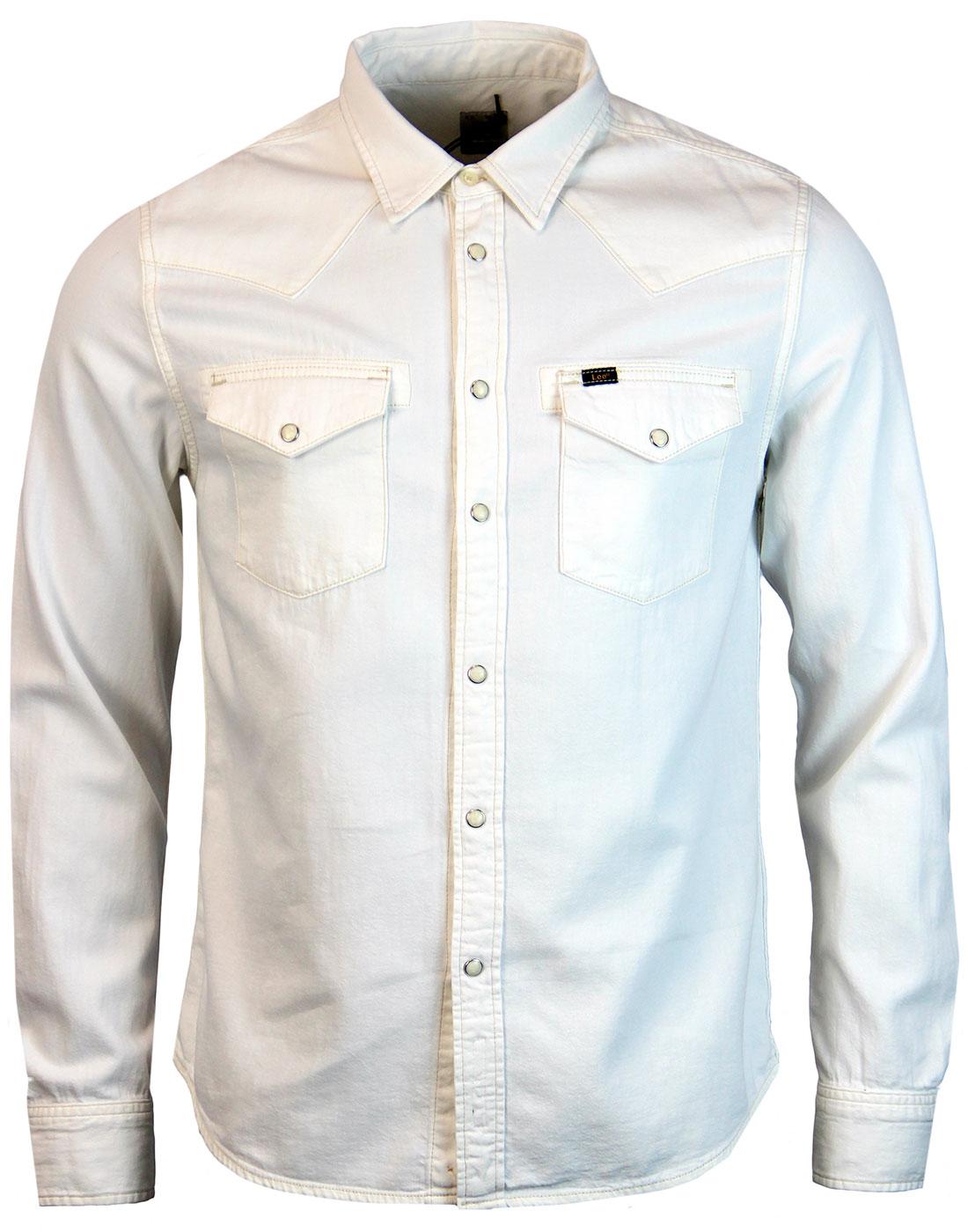 wrangler white denim shirt
