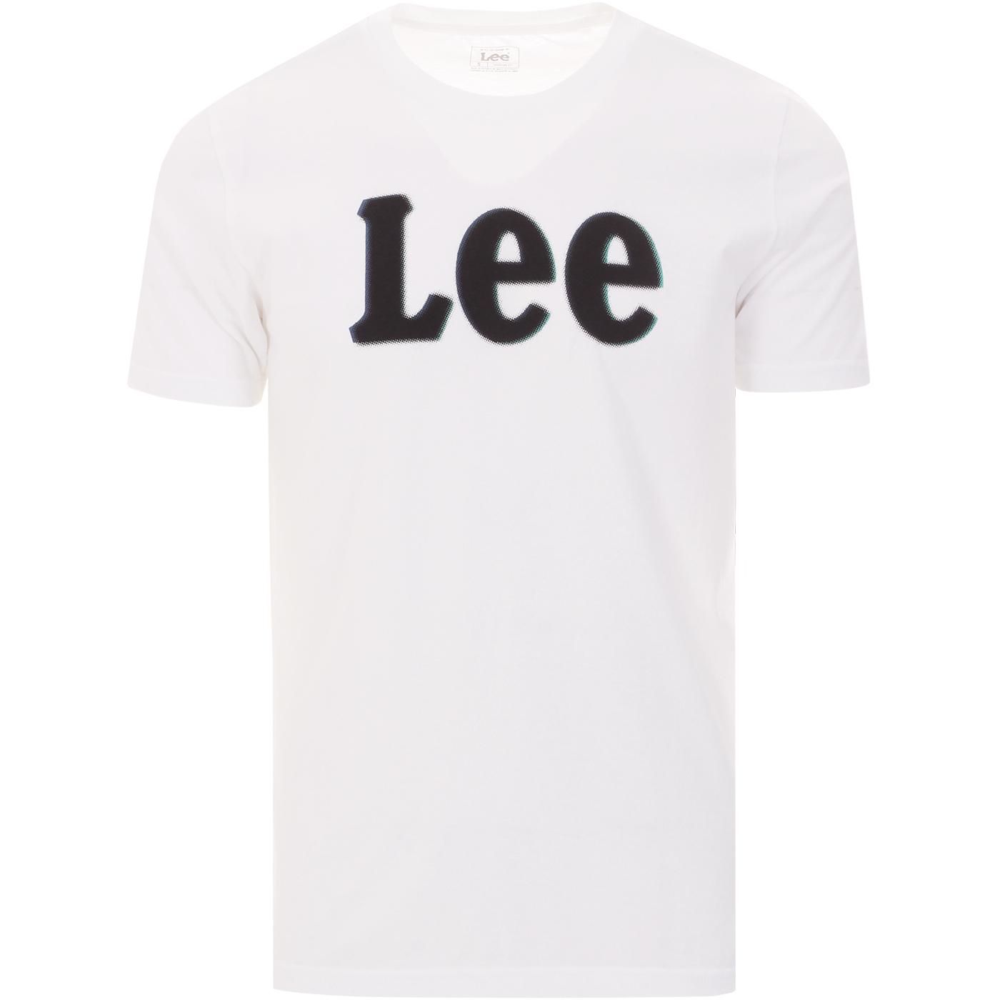 LEE JEANS Distorted Logo Tee Shirt In Bright white