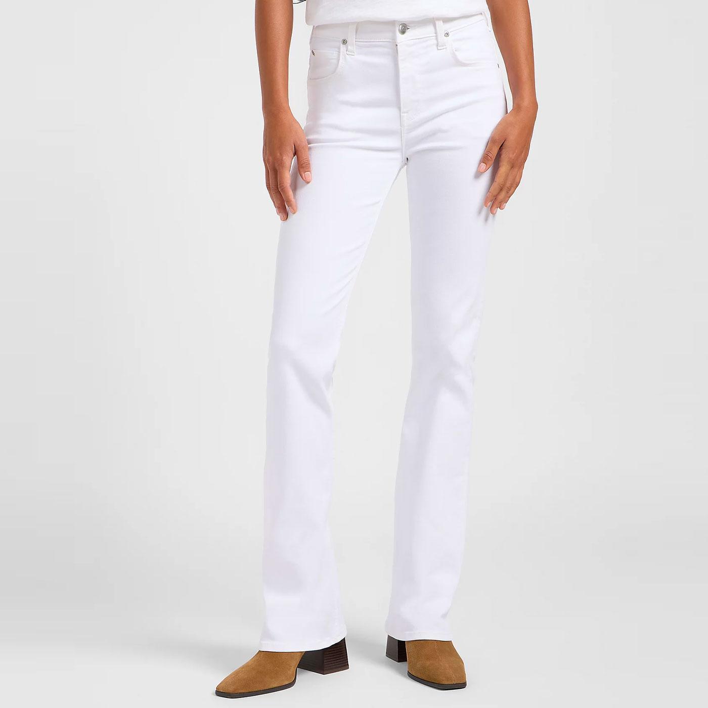 Breese Boot Lee Women's White Denim Bootcut Jeans 