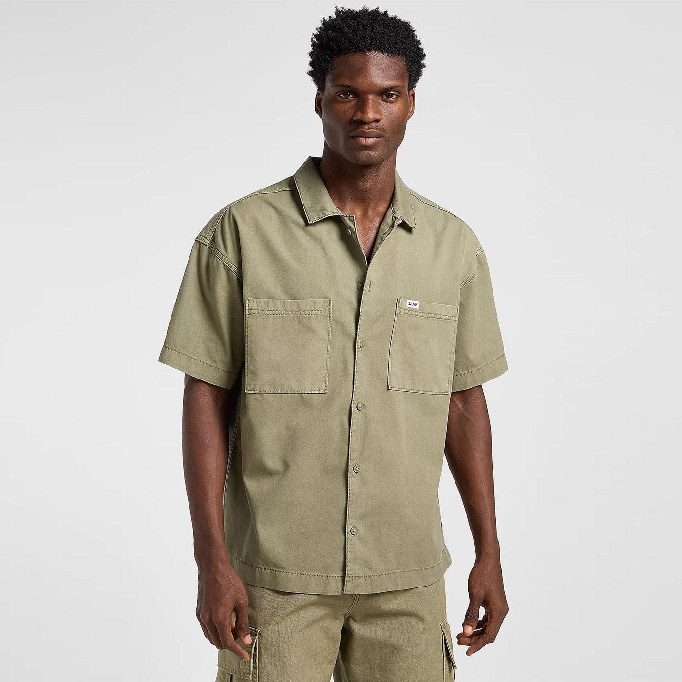 Lee Jeans Retro Boxy Fit Canvas Mechanic Shirt MG