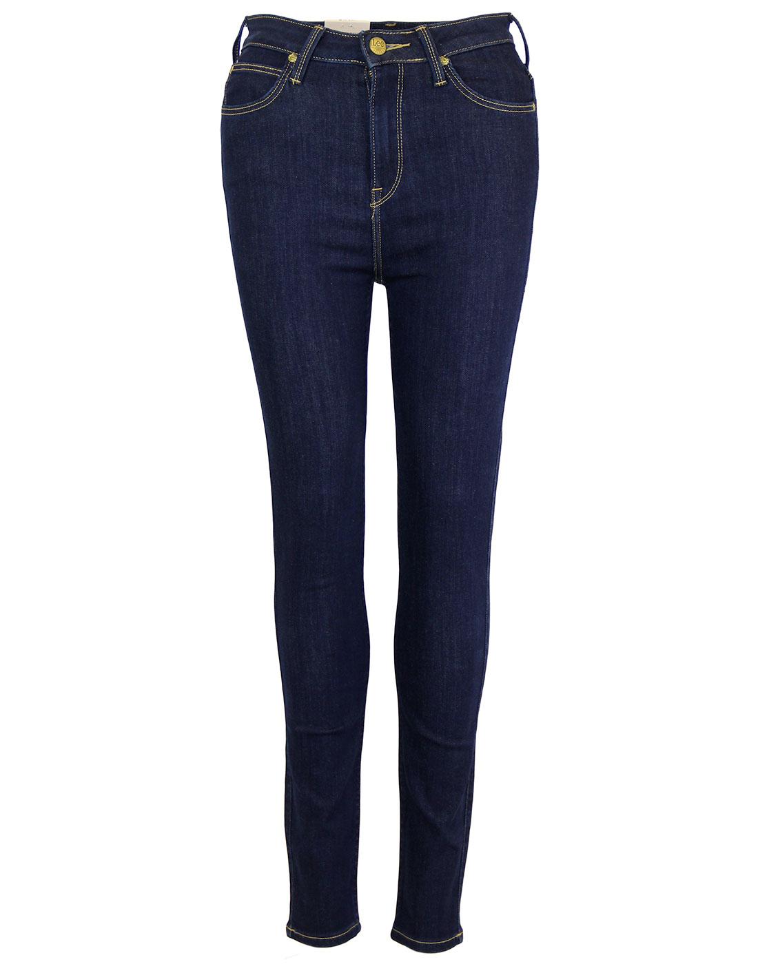 Varen terugtrekken stortbui LEE Skyler Retro Mod High Waist Skinny Denim Jeans in Solid Blue