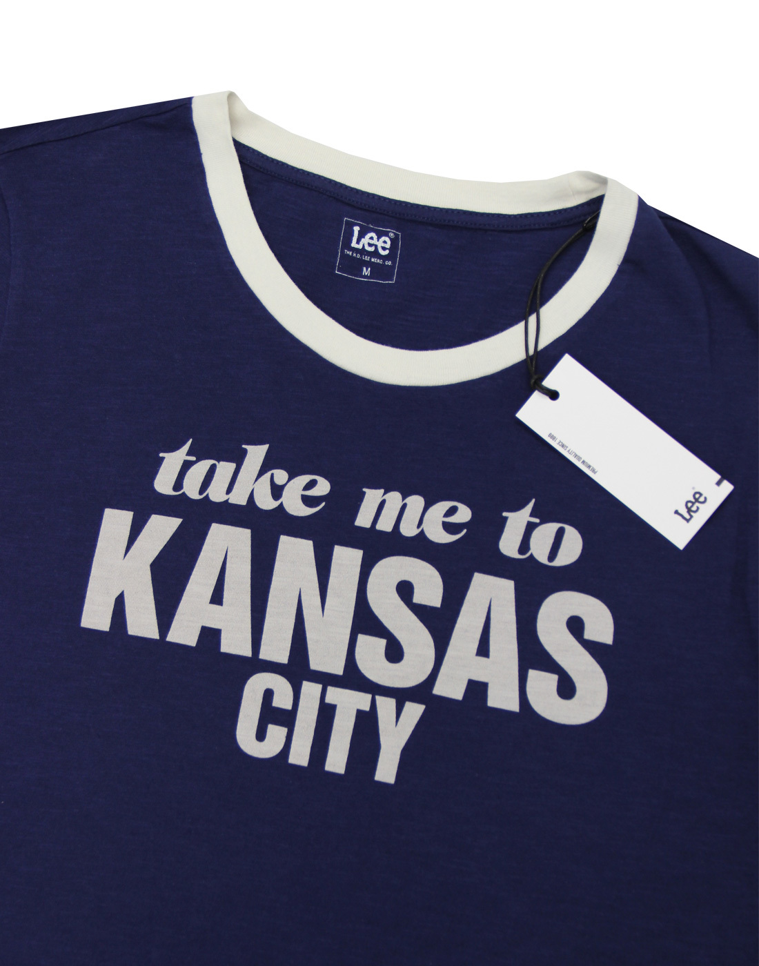 LEE JEANS Kansas City Retro 70s Vintage Ringer TShirt in BLue