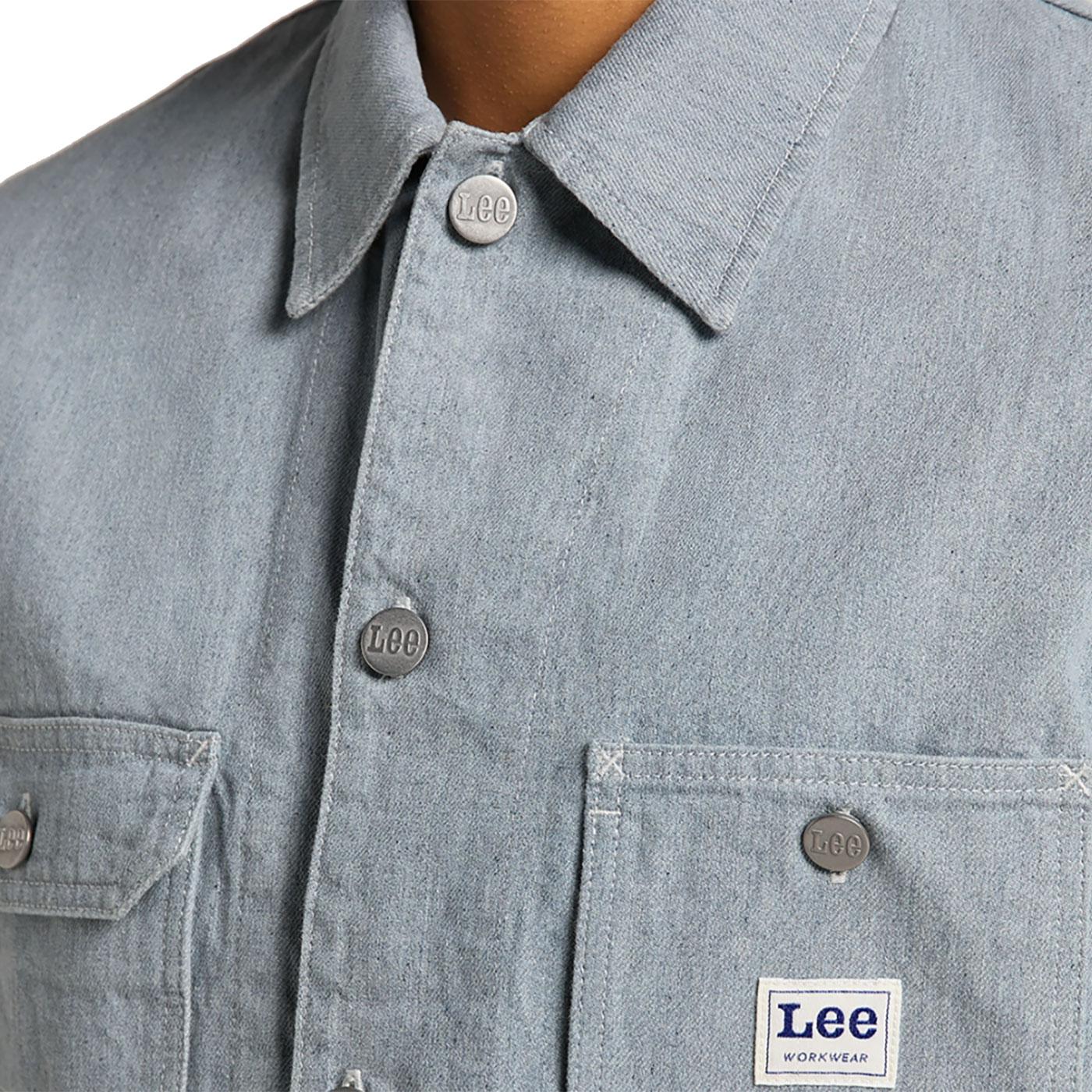 LEE JEANS Loco Box Pocket Denim Workwear Jacket in Rinse