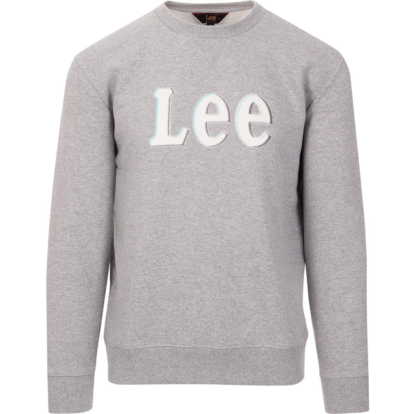LEE JEANS Retro Crewneck Logo Sweatshirt in Grey