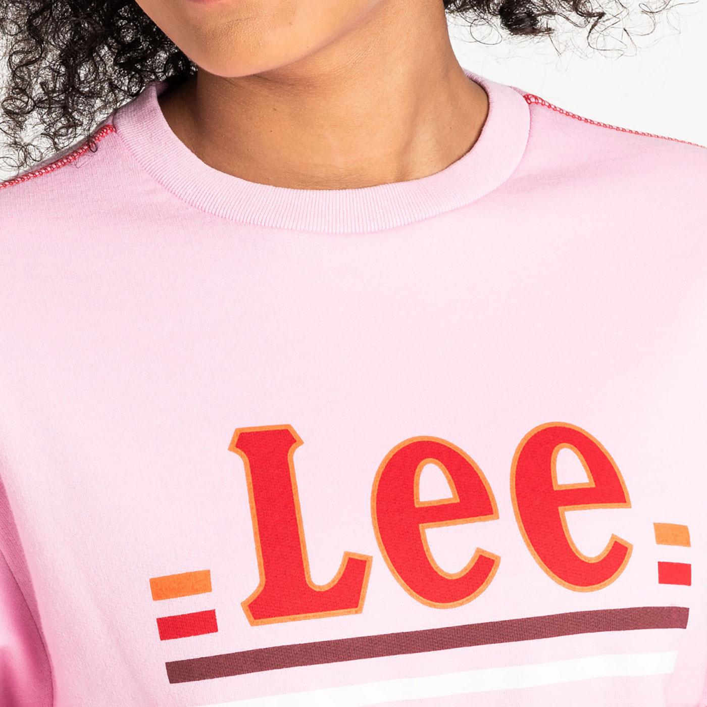 LEE JEANS Women's Retro Logo Sweatshirt in Frost Pink