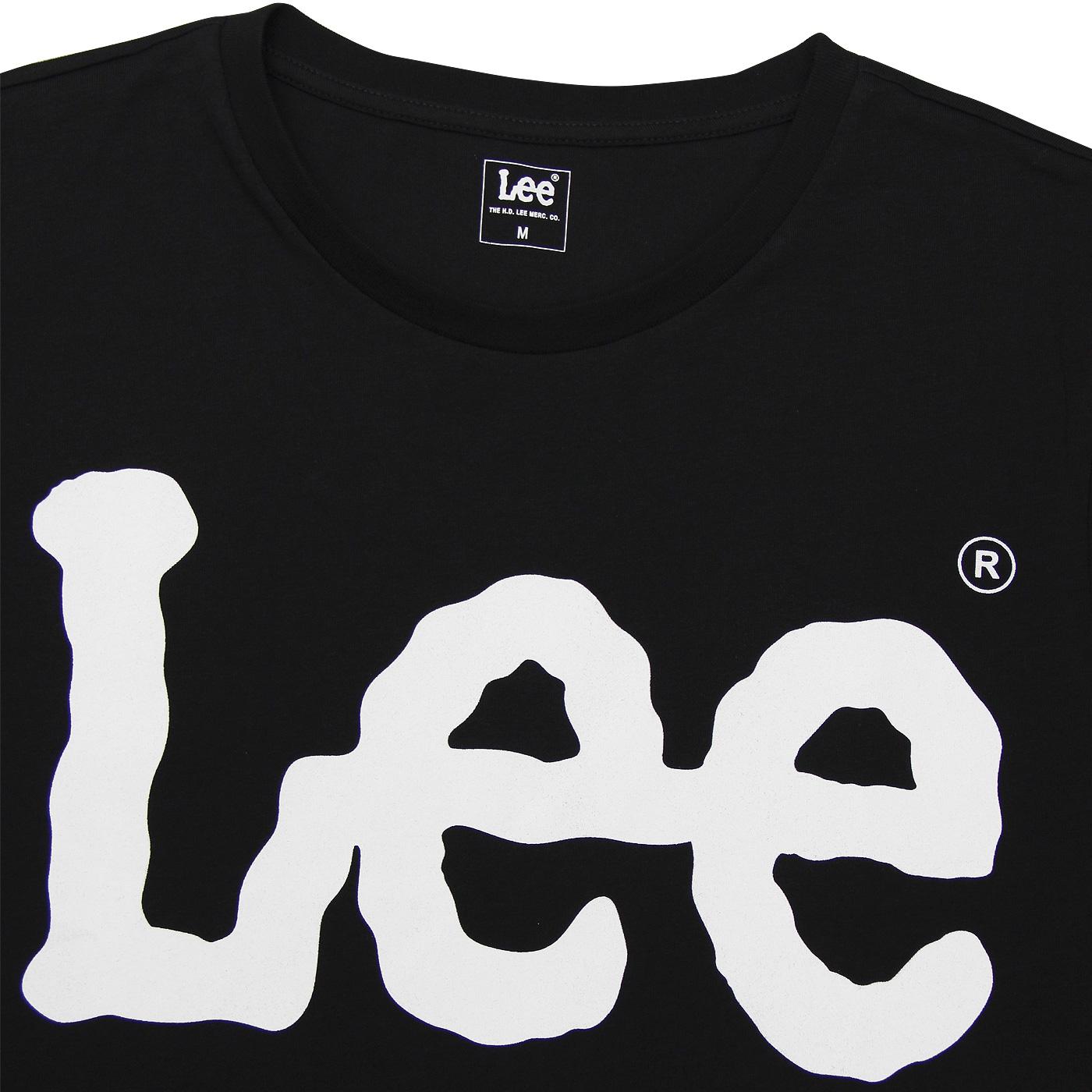 LEE Men's Retro 90s Oversized 'Wobbly Lee' Logo T-shirt- BL