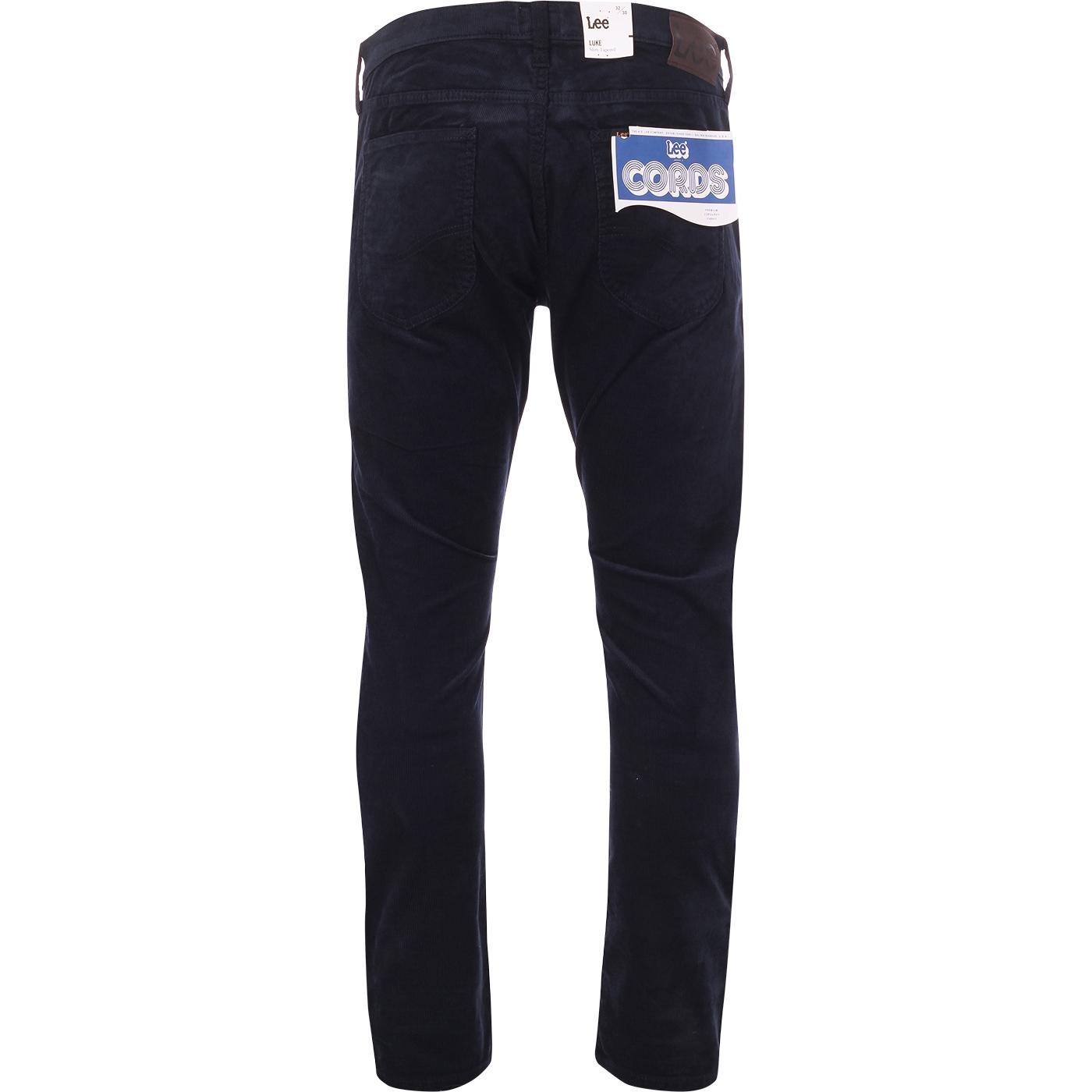 Luke Lee Jeans Slim Tapered Retro Cord Trousers Sky Captain 7835