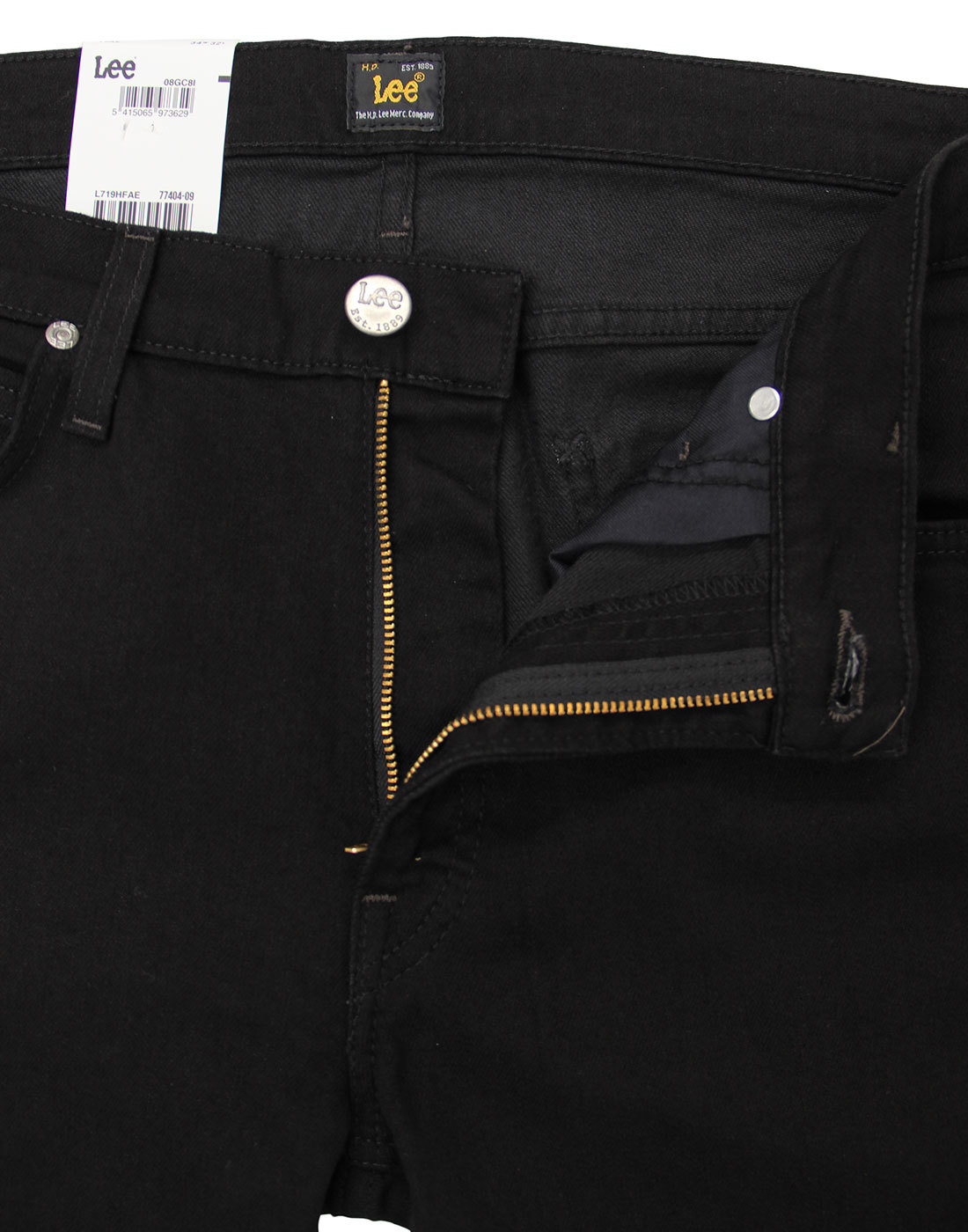 LEE Luke Men's Retro Mod Slim Tapered Denim Jeans in Clean Black