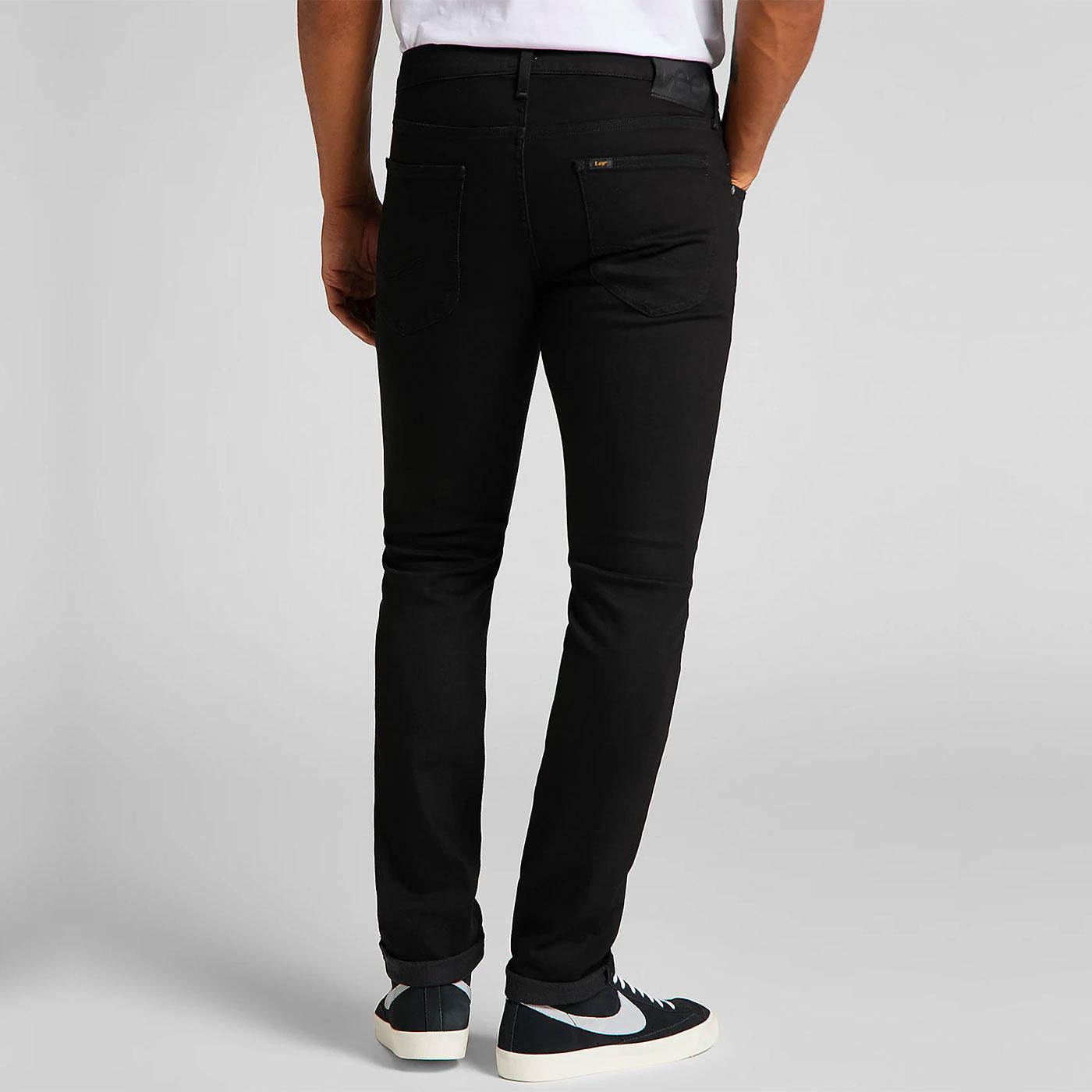 Lee Luke Retro Low Stretch Slim Tapered Jeans in Clean Black