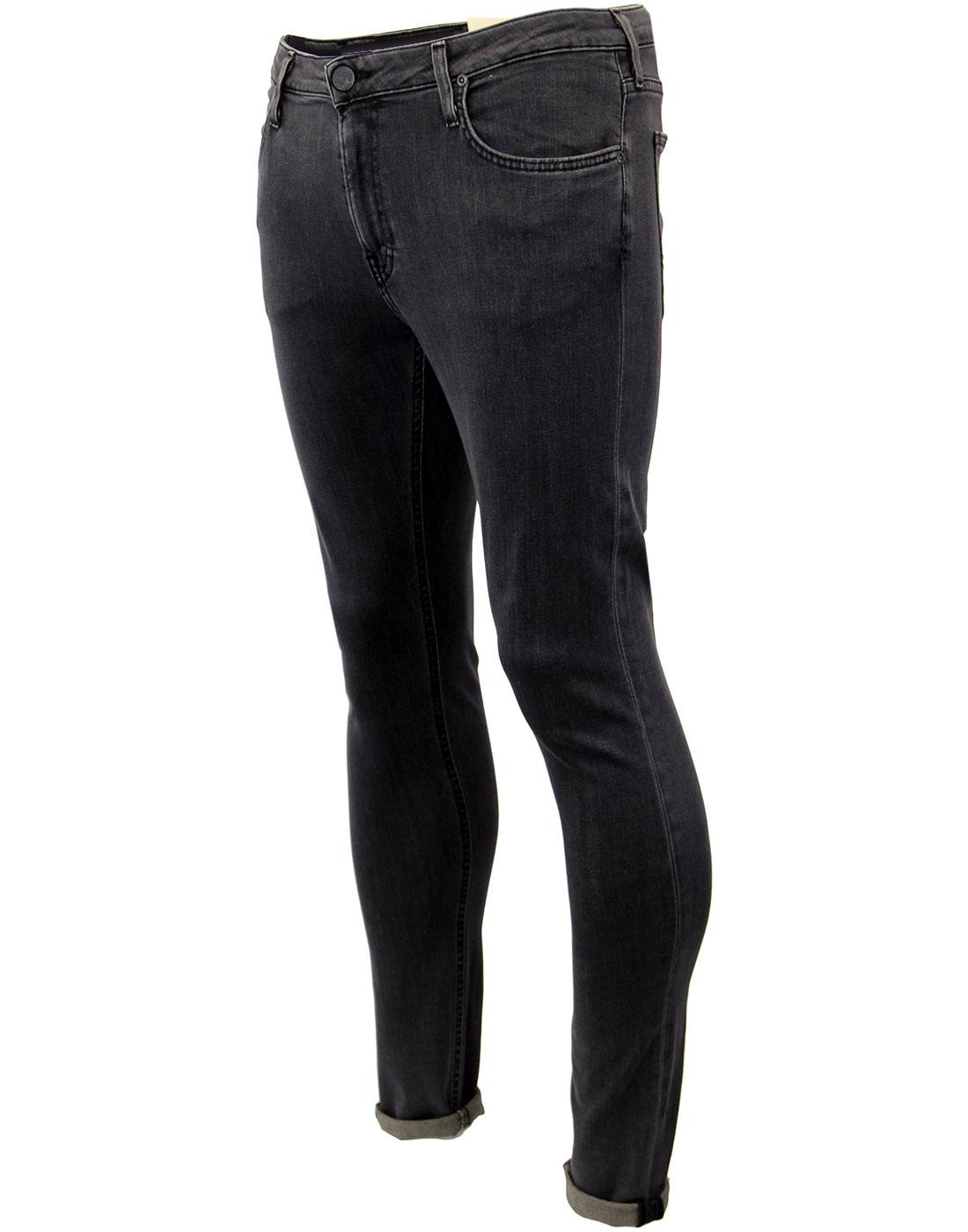LEE Malone Retro Indie Mod Skinny Drainpipe Denim Jeans in Grey