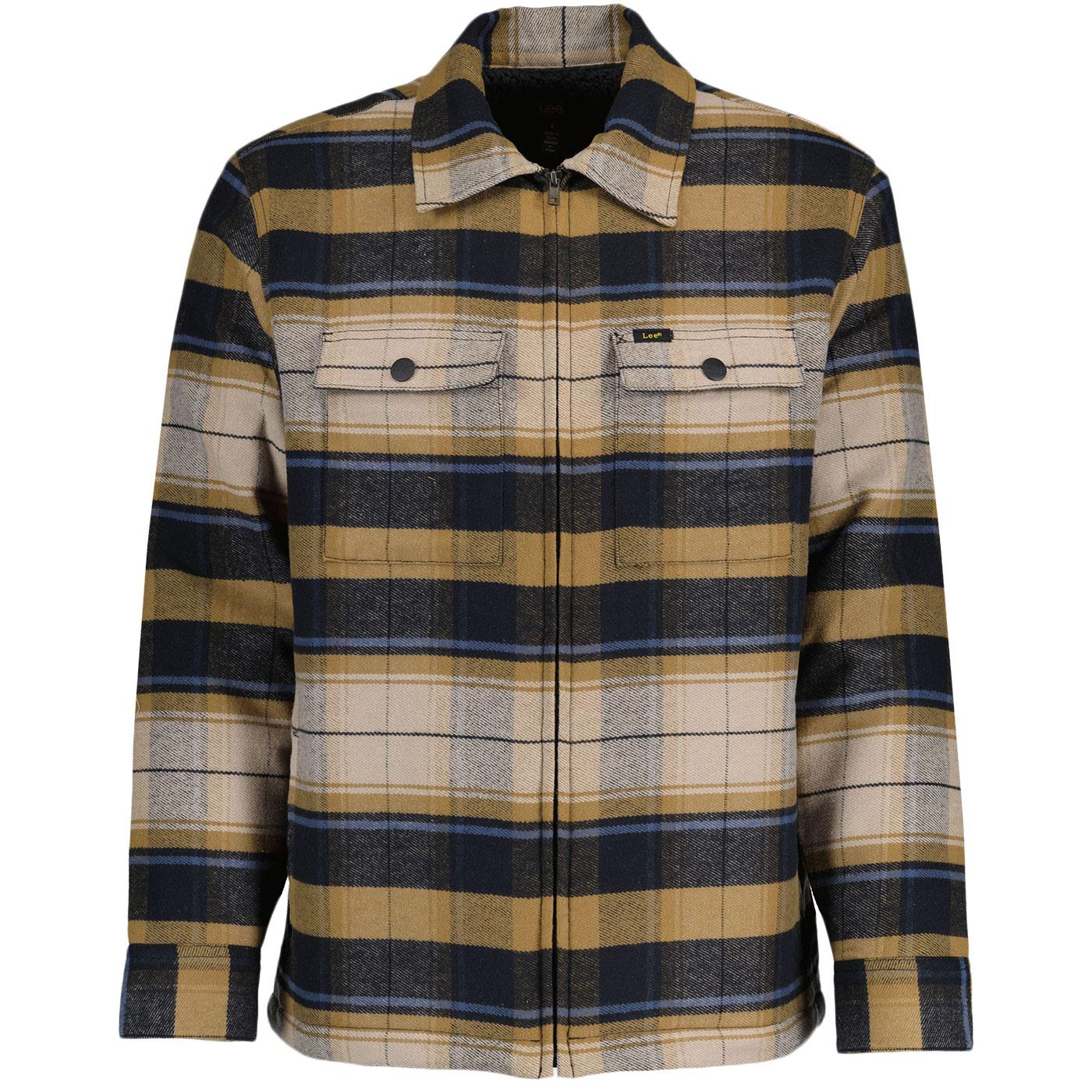 Lee Jeans Retro Check Quilted Overshirt Tumbleweed