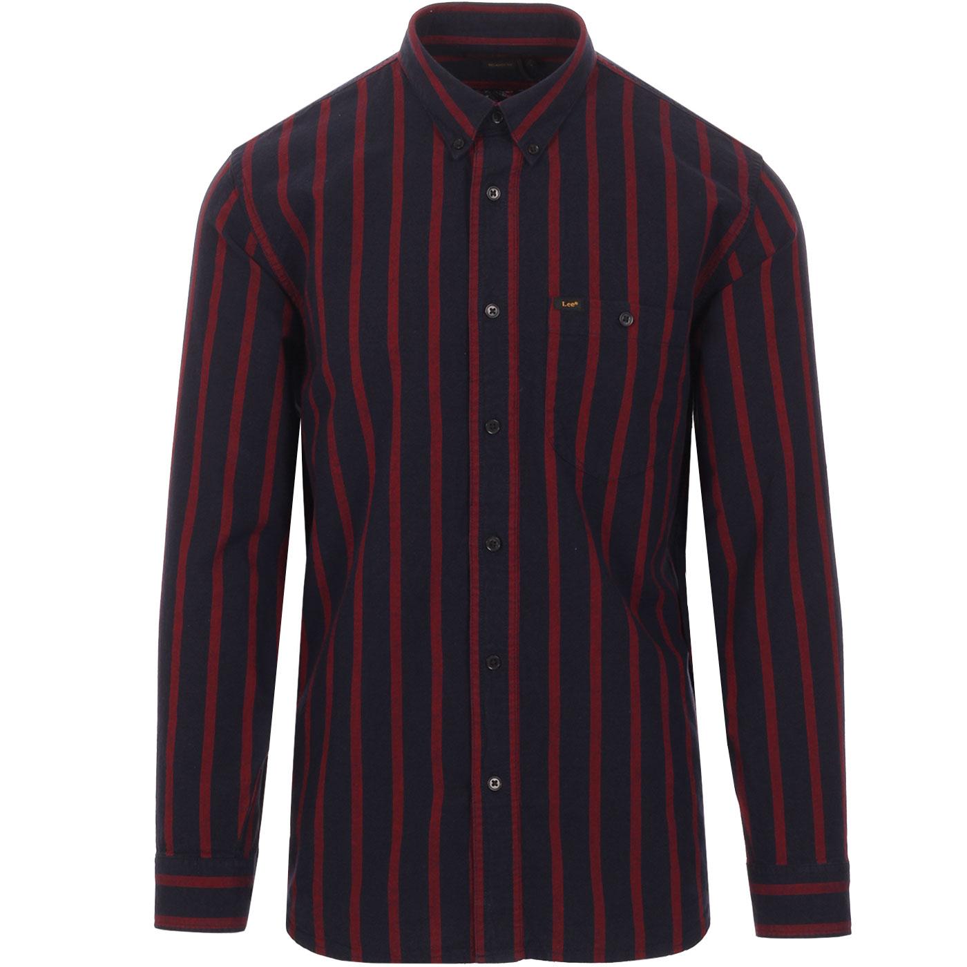 LEE JEANS Men's Relaxed Fit Riveted Stripe Shirt