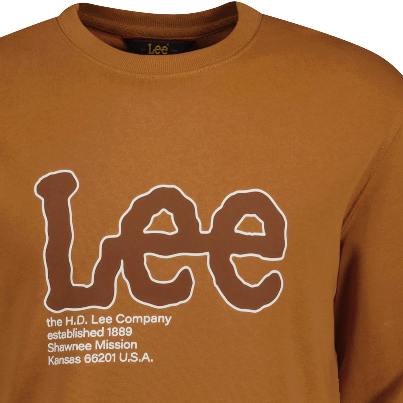 Lee Jeans Retro Seasonal Logo Crew Sweater Caramel