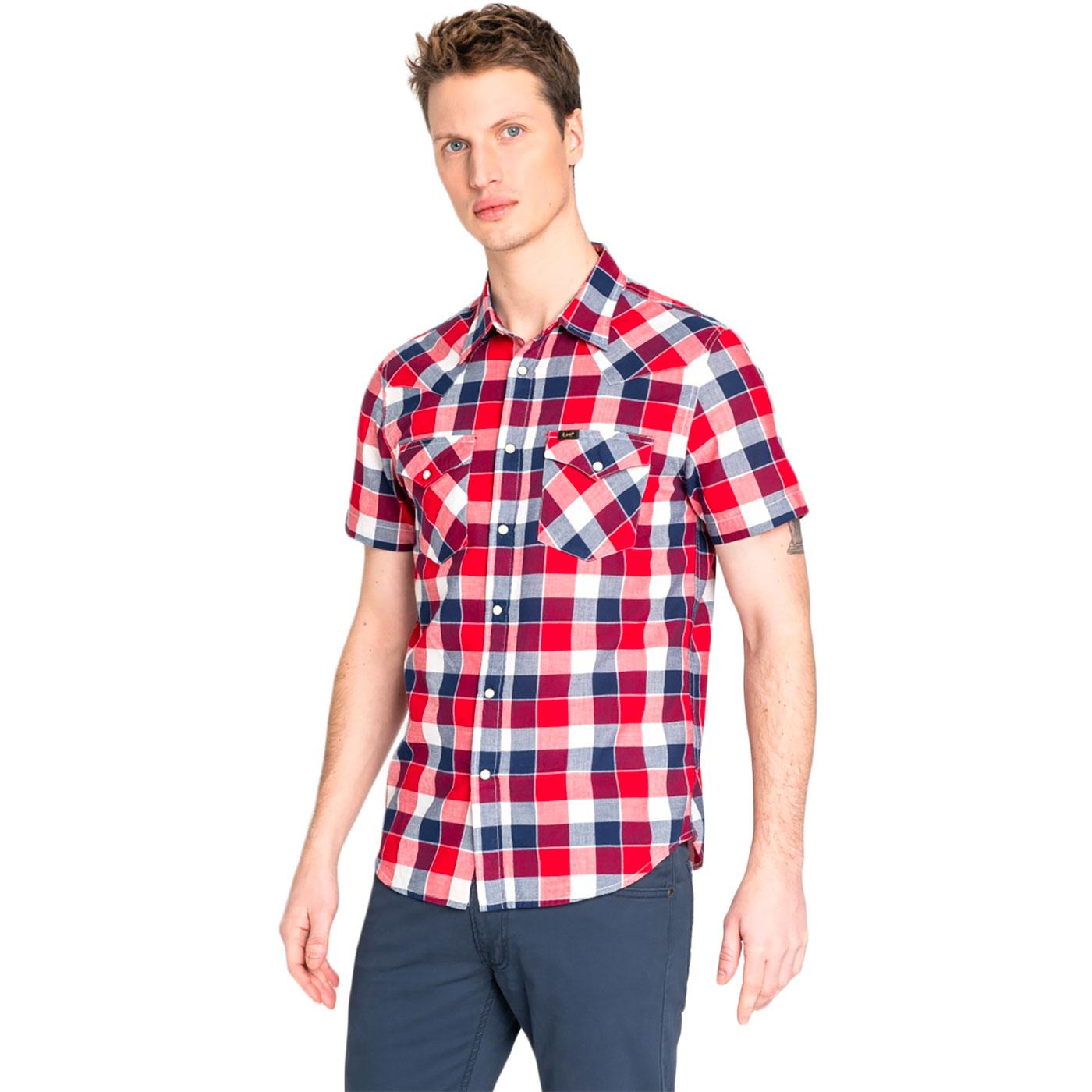 LEE Retro Mod SS Check Western Shirt (Bright Red)