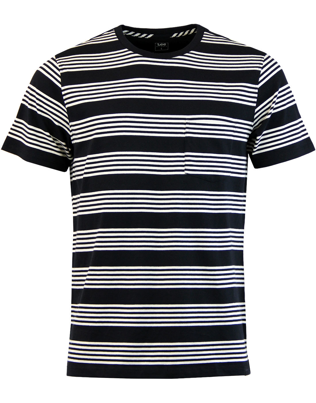 LEE Retro Indie Mod Block Stripe Pocket T-Shirt in Black