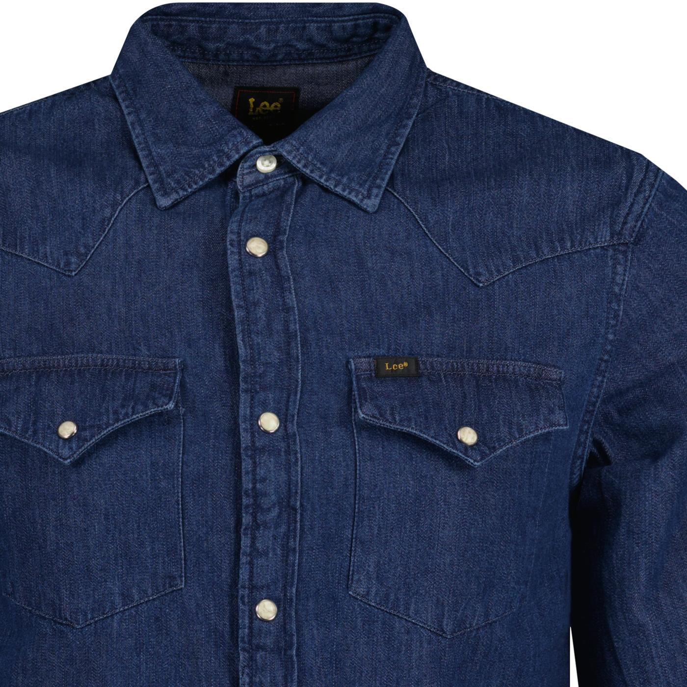 Lee Denim Shirt Rider Sky Blue Light Wash, $117 | Asos | Lookastic