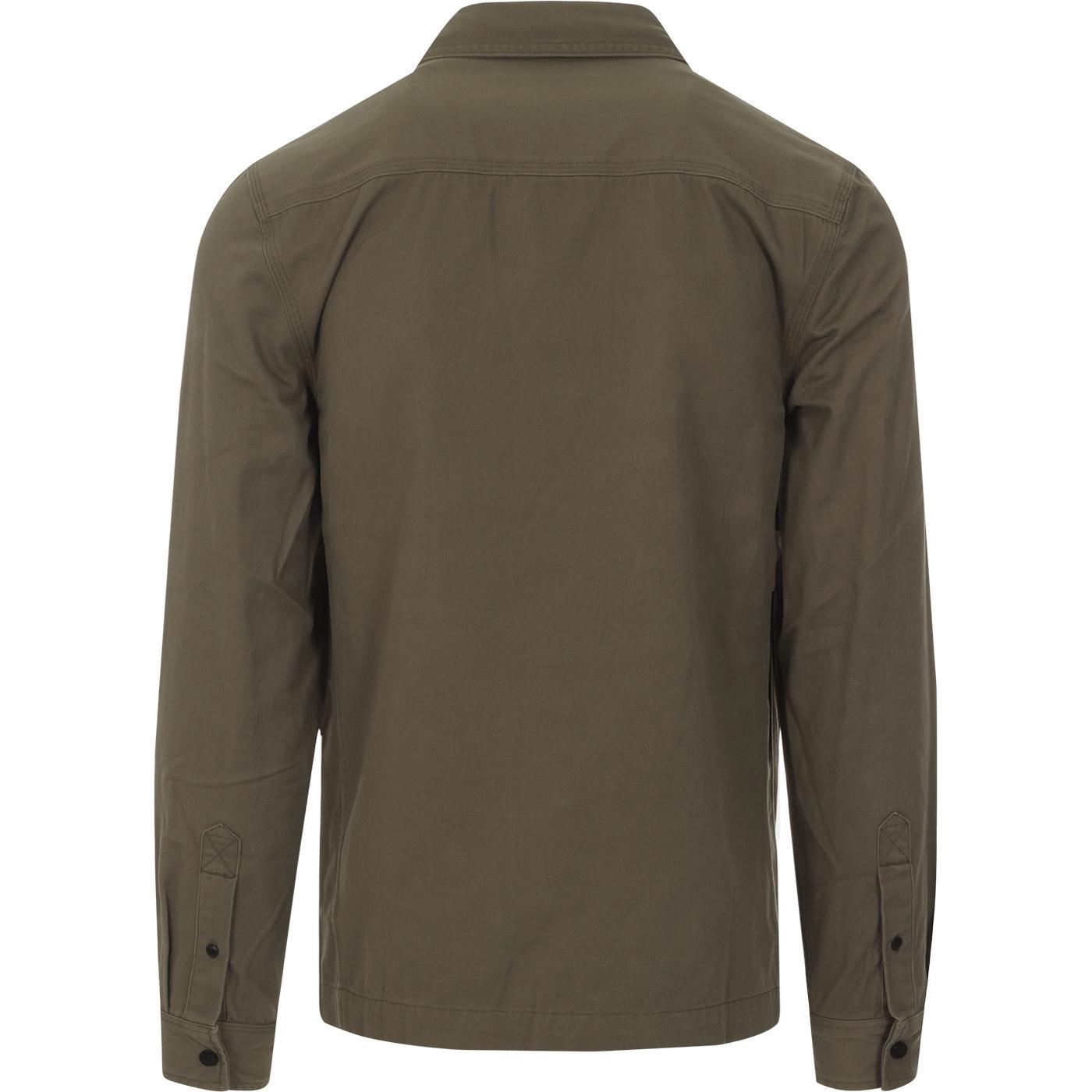 LEE Men's Retro Military Worker Over Shirt in Olive Green