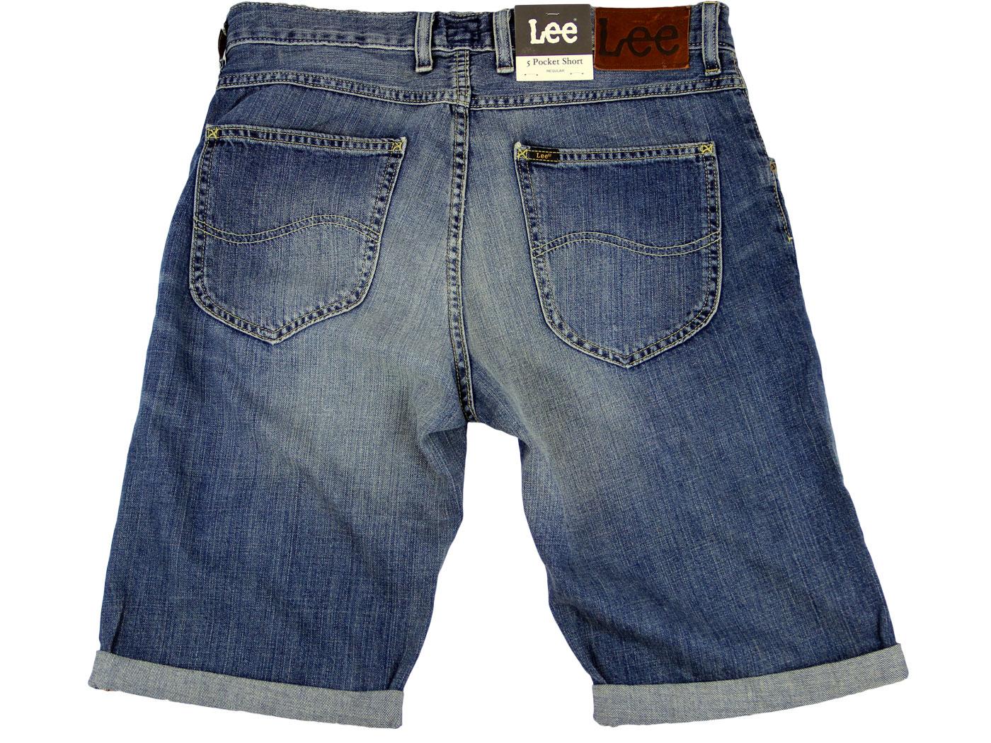 LEE JEANS Retro 70s Indie 5 Pocket Denim Shorts in Vintage Wash