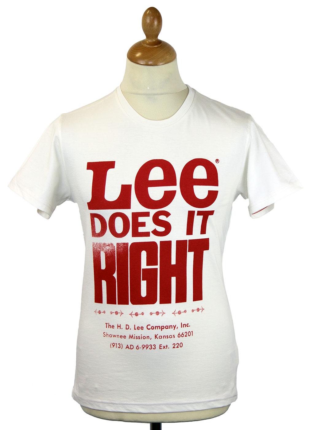 LEE 'Does it Right' Retro Print Vintage Logo Tee E