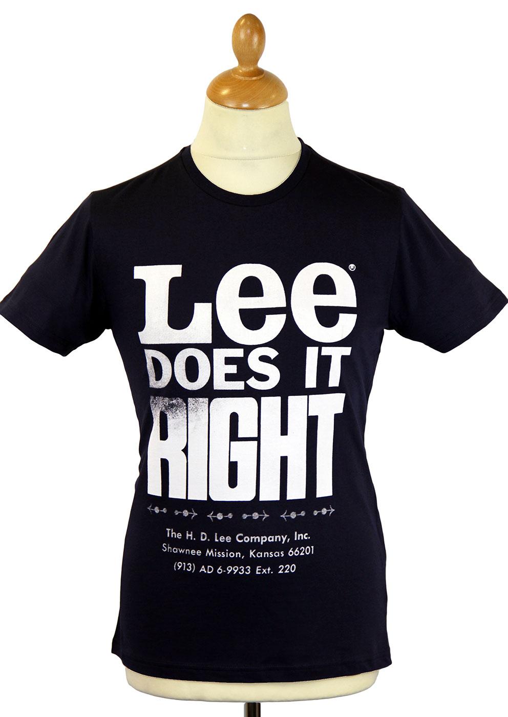 LEE 'Does it Right' Retro Print Vintage Logo Tee N