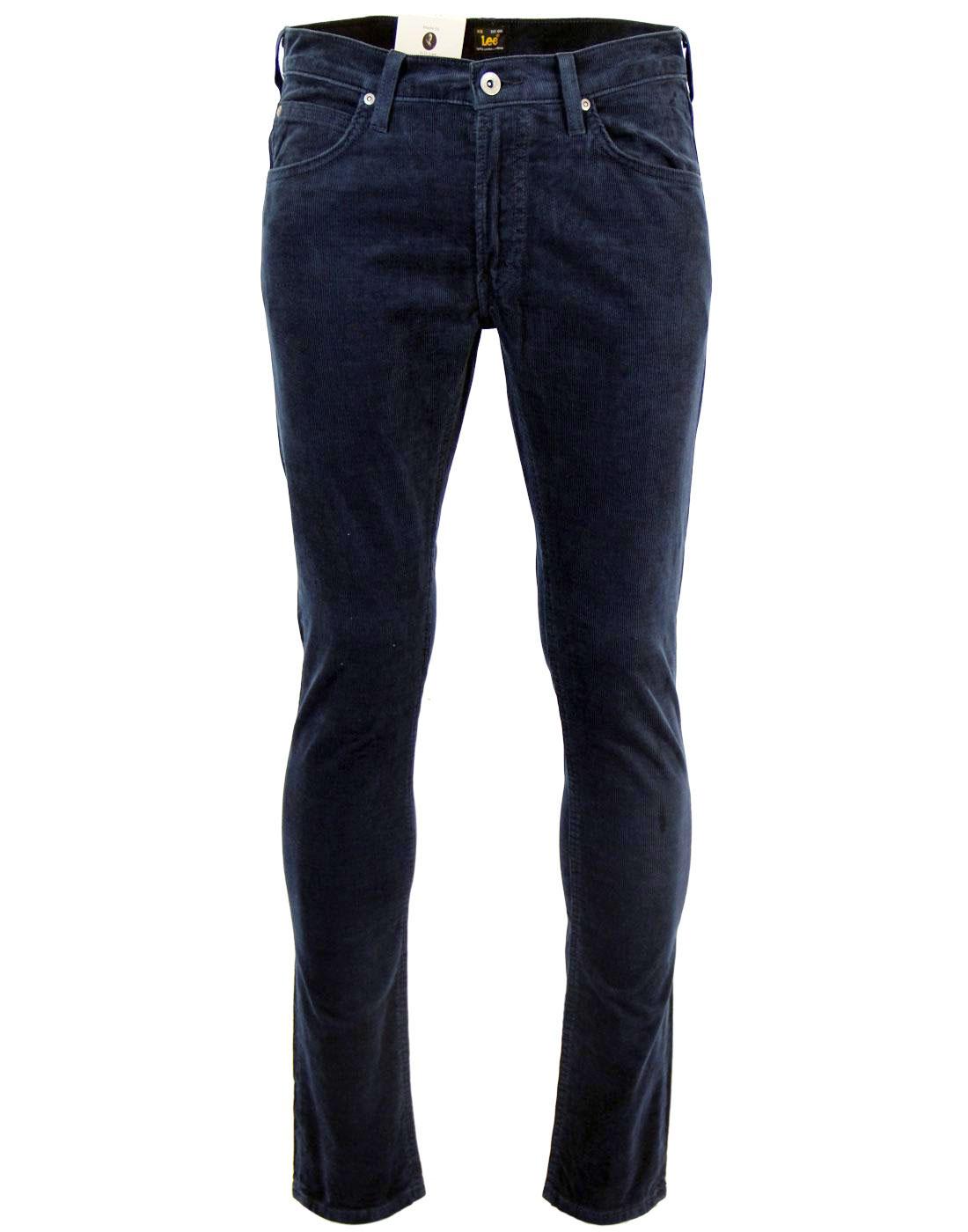 LEE JEANS Luke Retro Indie Mod Slim Tapered Fit Cord Jeans Navy