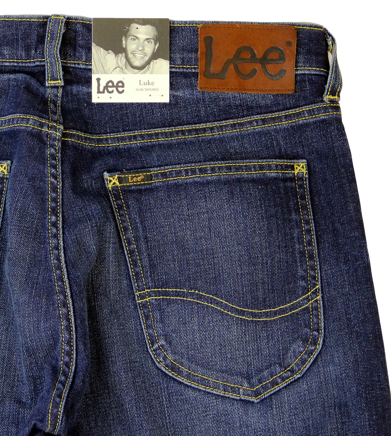 LEE JEANS Luke Retro Indie Mod Slim Tapered Fit Jeans Night Sky