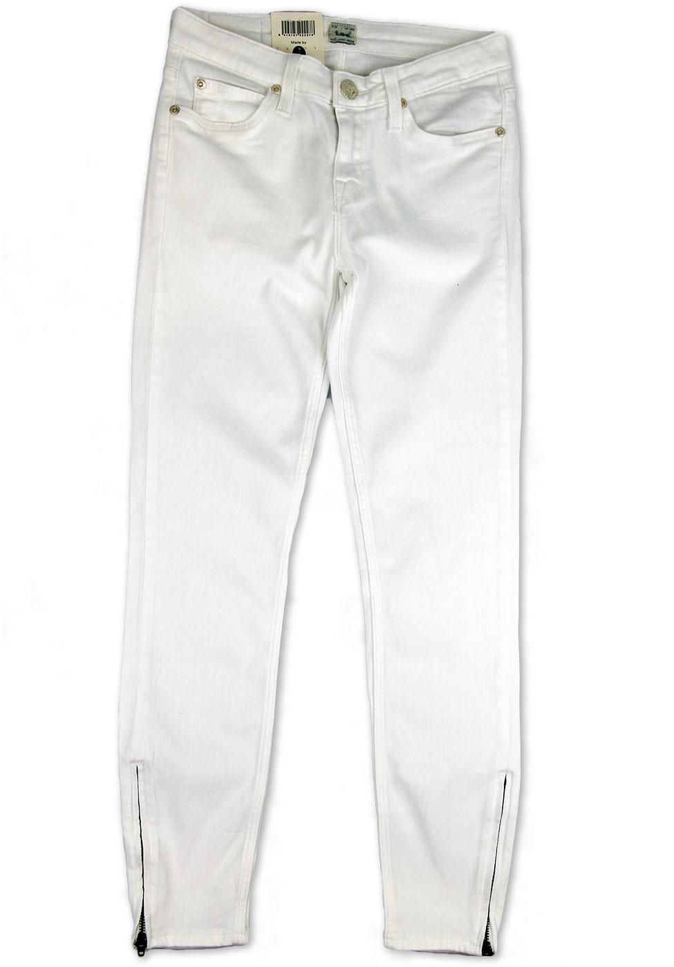 LEE Scarlett Cropped Retro Indie Mod Skinny Fit Jeans White