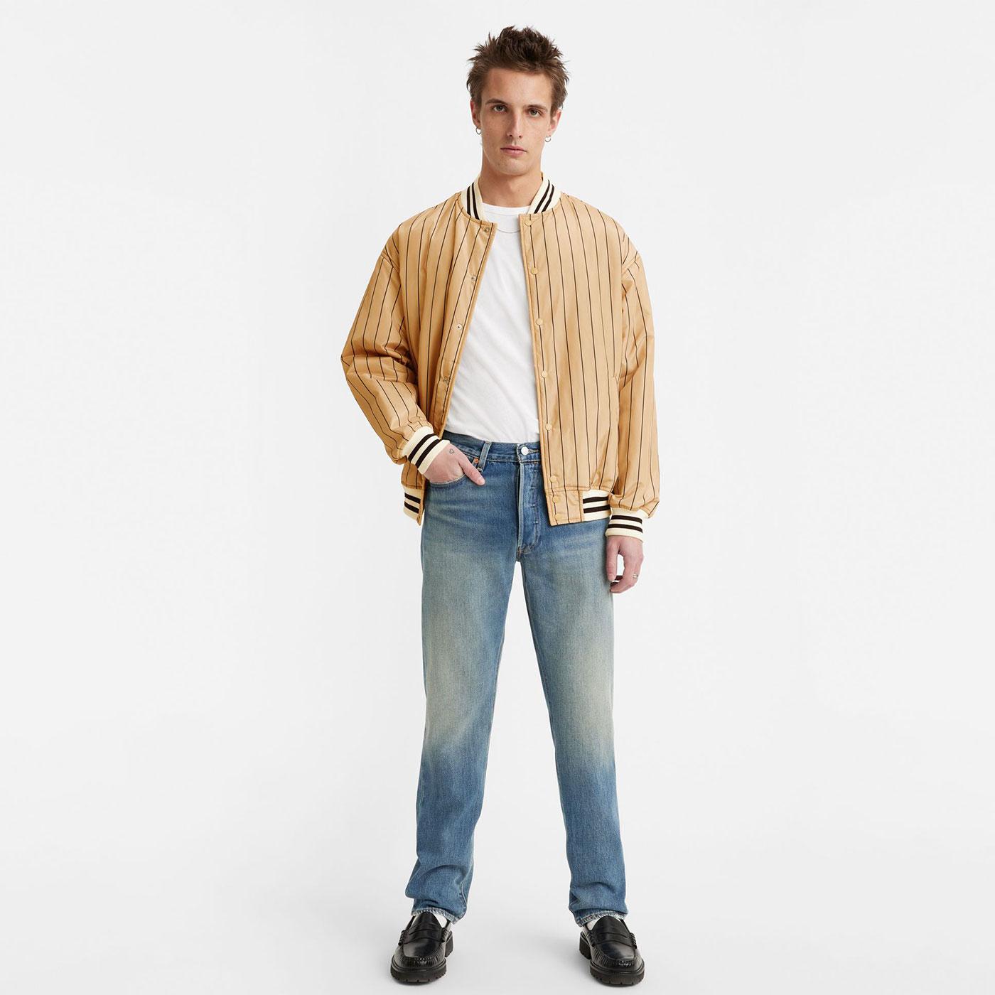 Levi 501 1954 Straight Retro Denim Jeans in Misty Lake Worn In