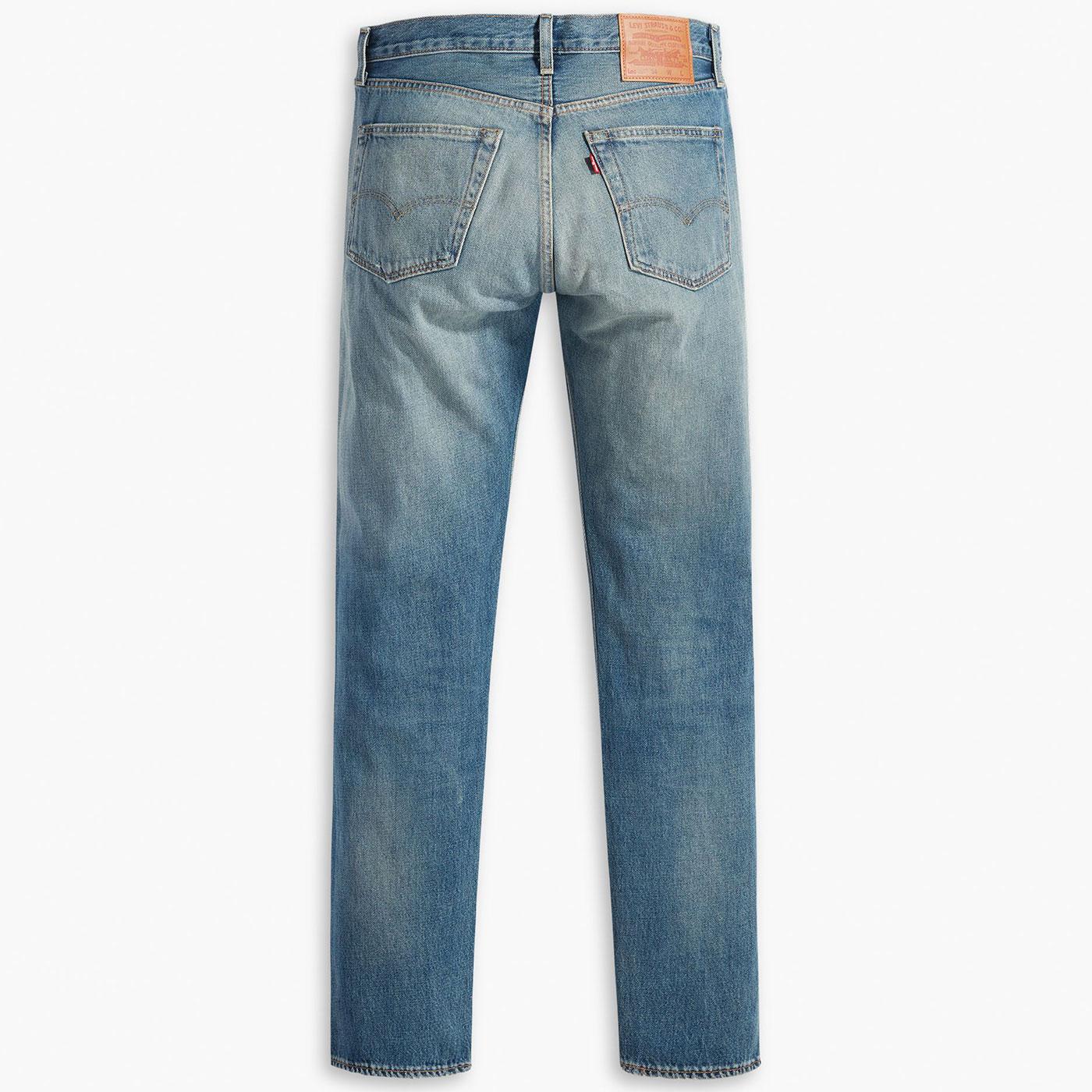 Levi 501 1954 Straight Retro Denim Jeans in Misty Lake Worn In