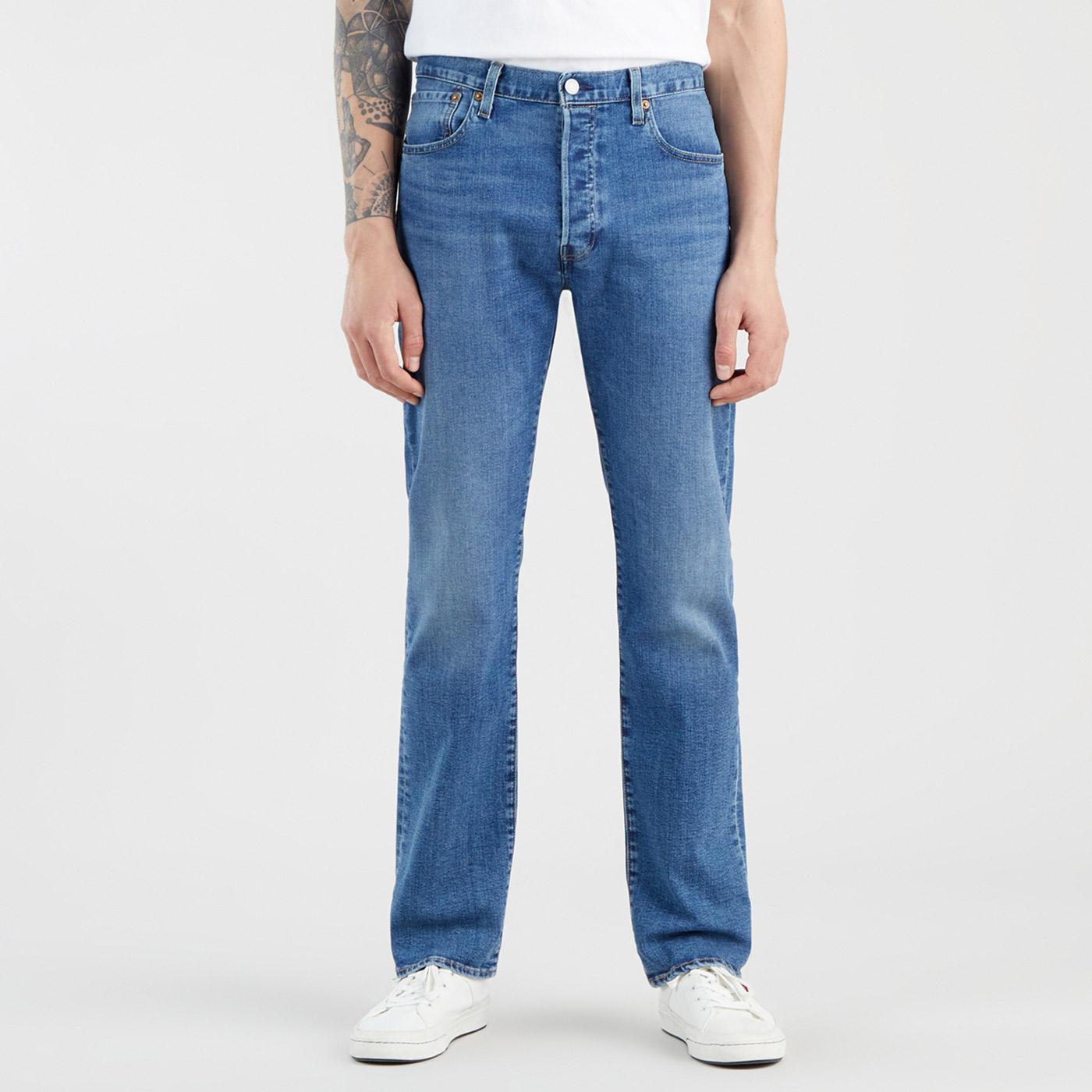 LEVI'S 501 Original Straight Retro Jeans in Bulldog Indigo Mask