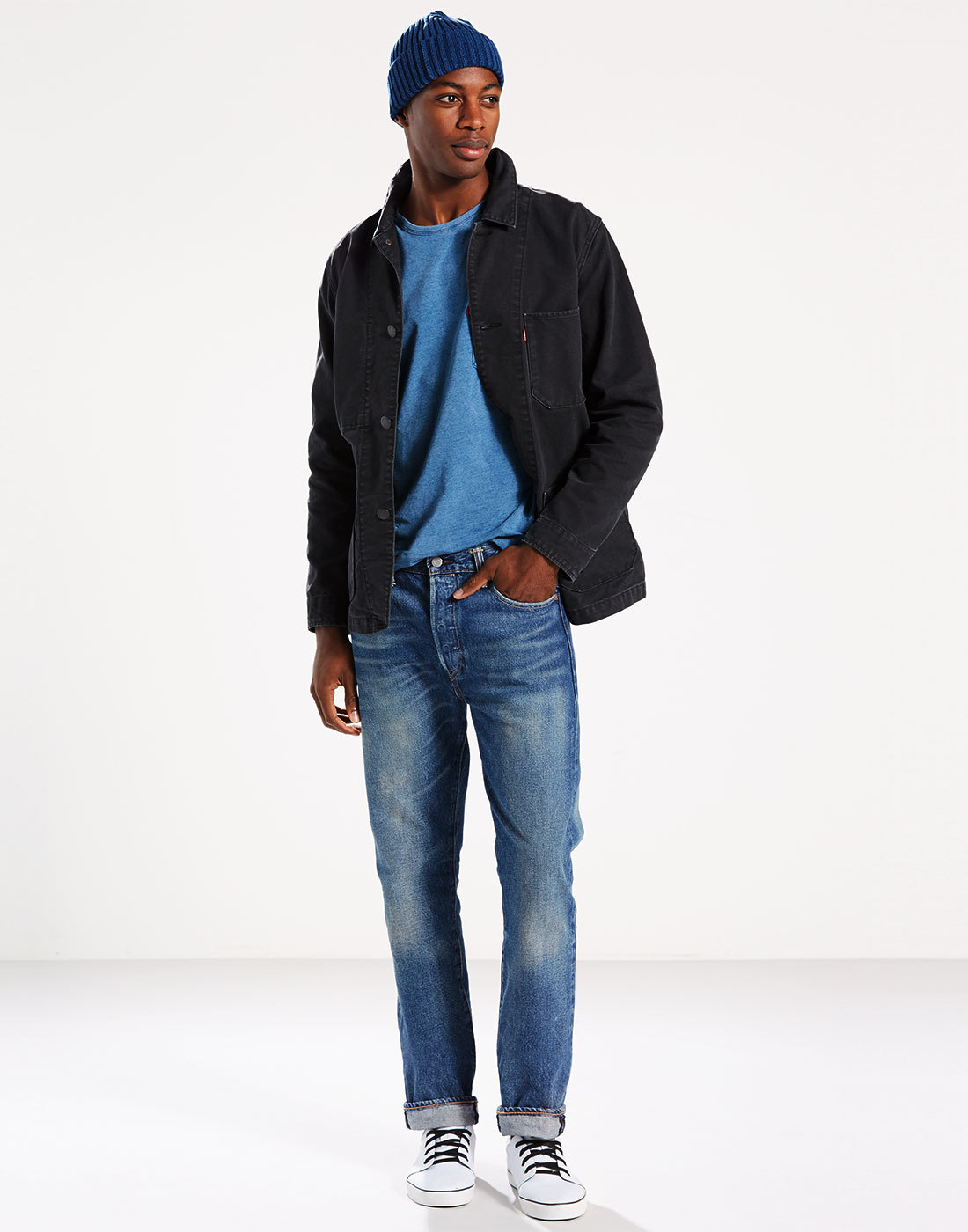 LEVI'S® 501 Men's Retro Original Straight Jeans in Tedesco Blue