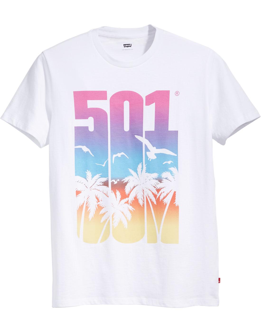 LEVI'S Men's Retro 1980s 501 Palm Tree Logo T-shirt in White